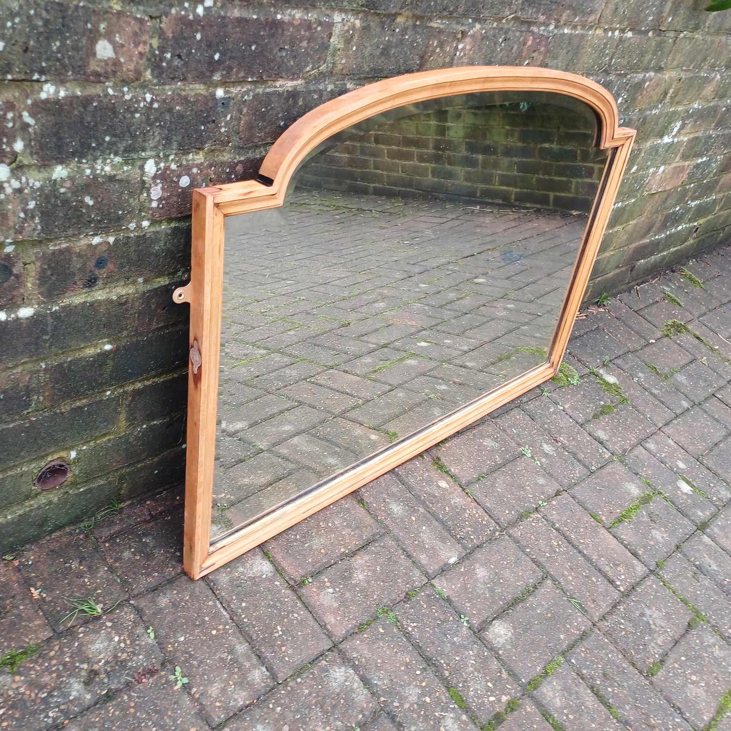 Huge Vintage Early 20th Century Hardwood Over Mantel or Wall Mirror Amazing Bevelled Glass FREE HAND Delivery