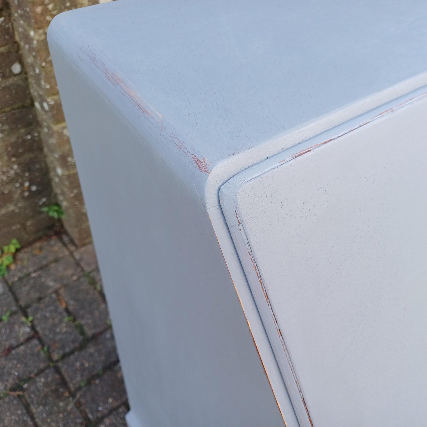 Upcycled Vintage Painted Grey Bureau Desk Chest of Drawers Very Practical Size FREE HAND Delivery
