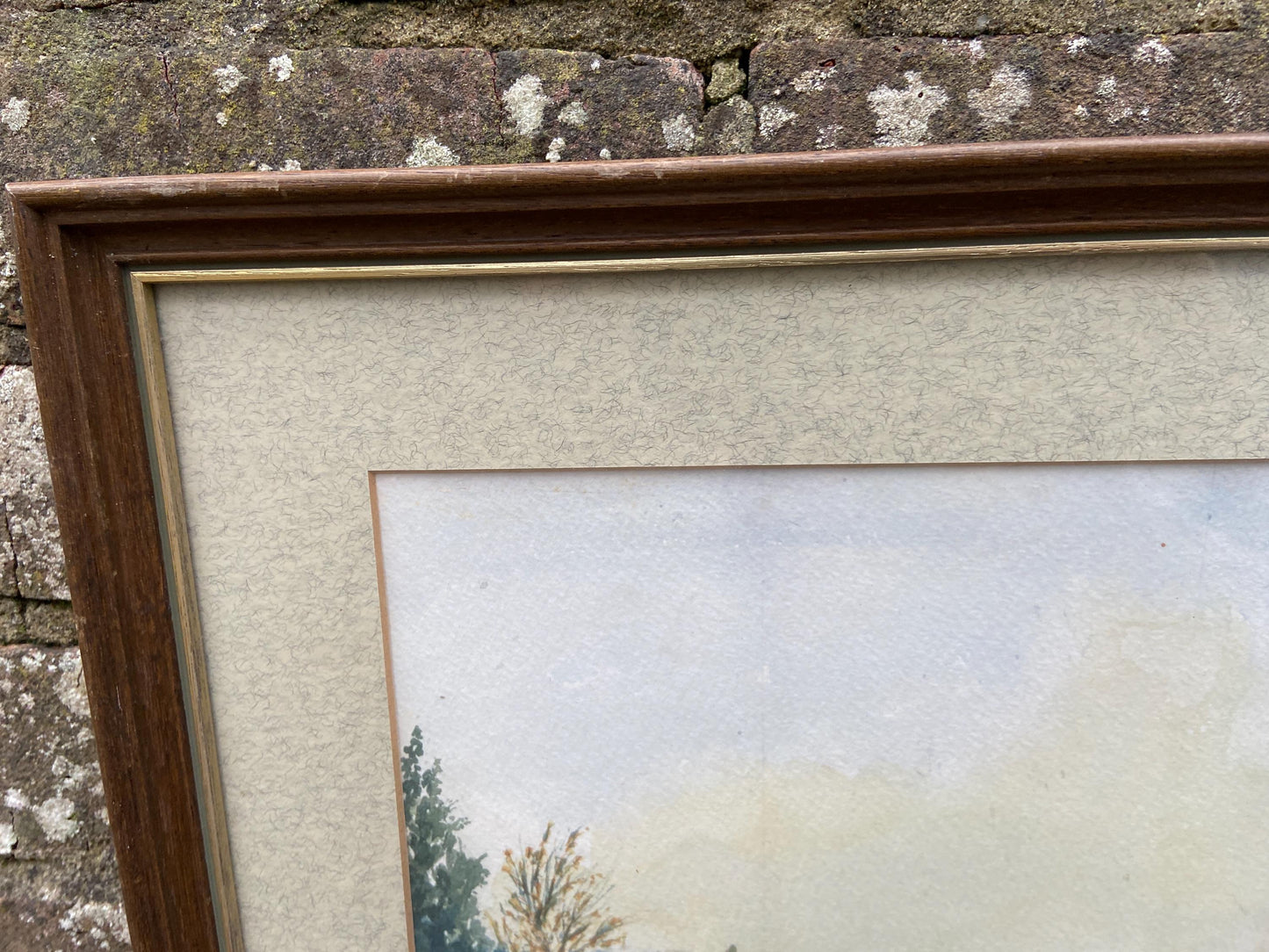 Winter Country Village Scene, original water colour, signed by artist, glazed vintage frame - 49.5cm x 41cm framed