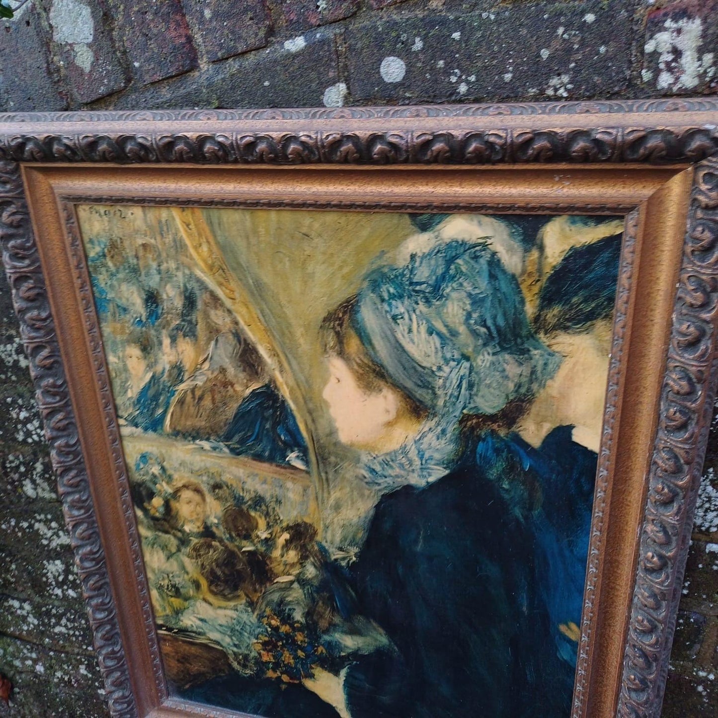 Renoir Vintage Print in Gorgeous Vintage Frame - At The Theatre / First Outing - excellent find