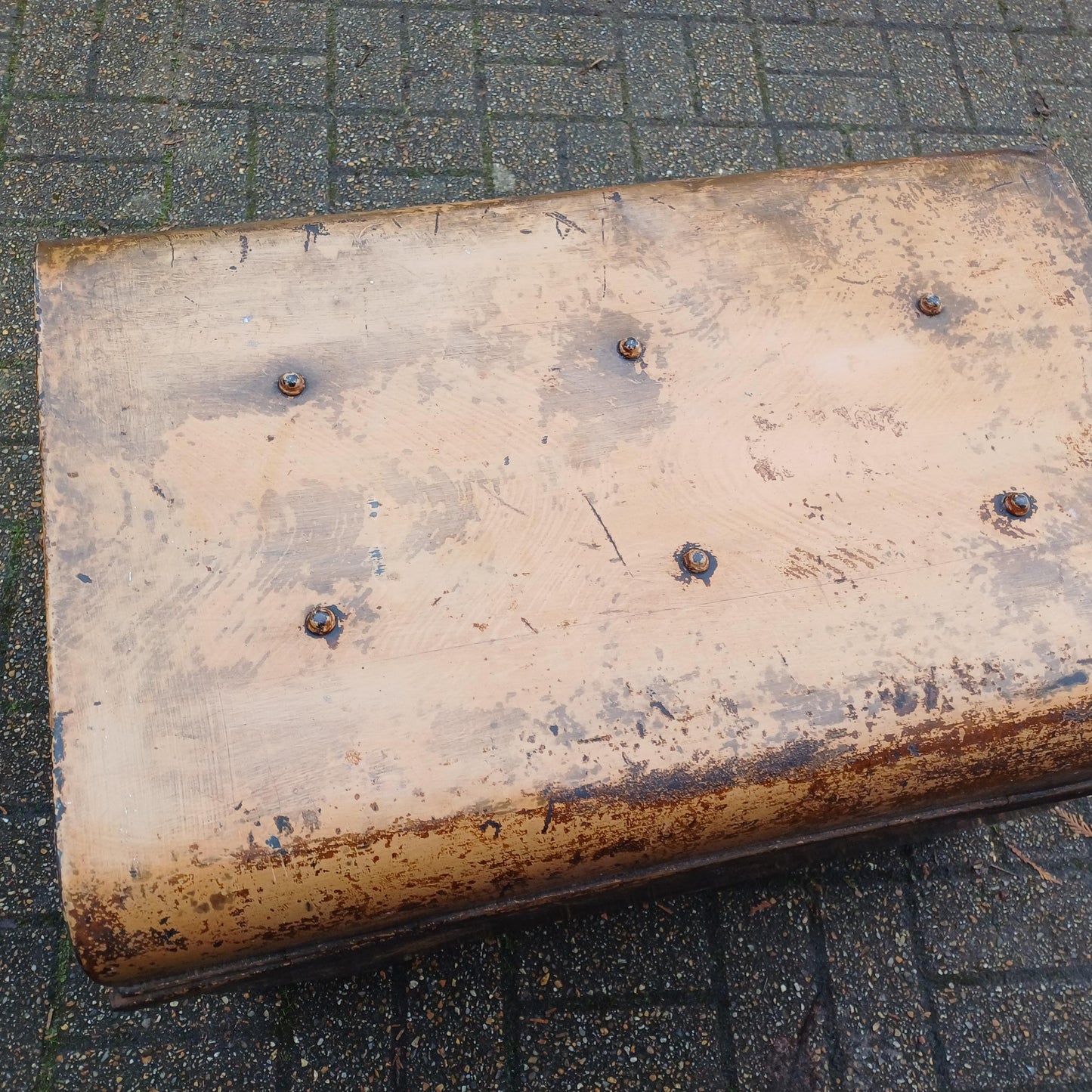 A Particularly Large Classic Victorian Travel Trunk Large Tin Storage Chest Rustic Shabby Chic Coffee Table FREE HAND Delivery