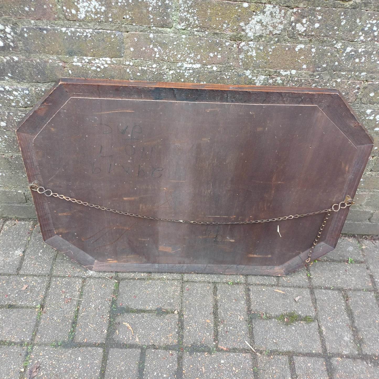 Huge Vintage 1920s Superior Oak Hexagonal Mirror. Bevelled Glass in VGC. FREE HAND Delivery