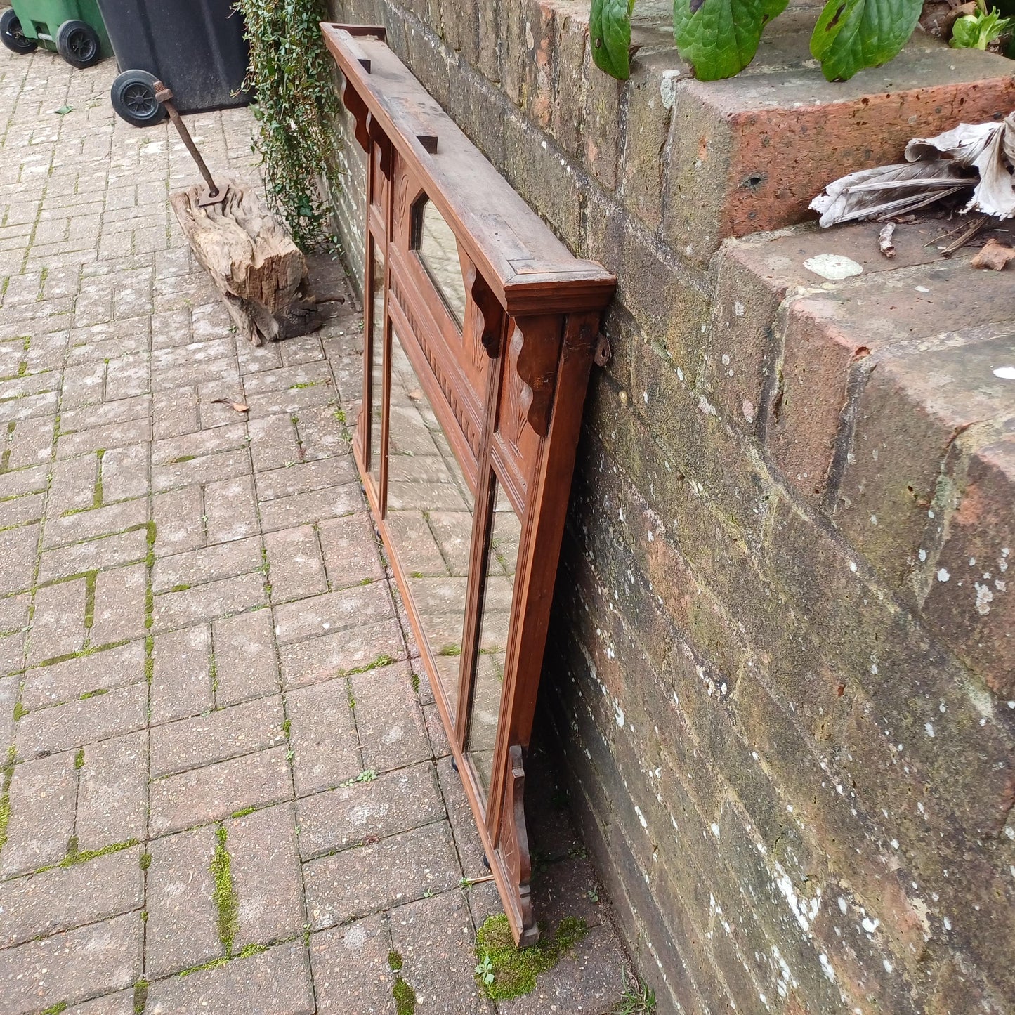 Beautiful Late Victorian Mahogany or Walnut Overmantel or Wall Mirror – FREE HAND Delivery
