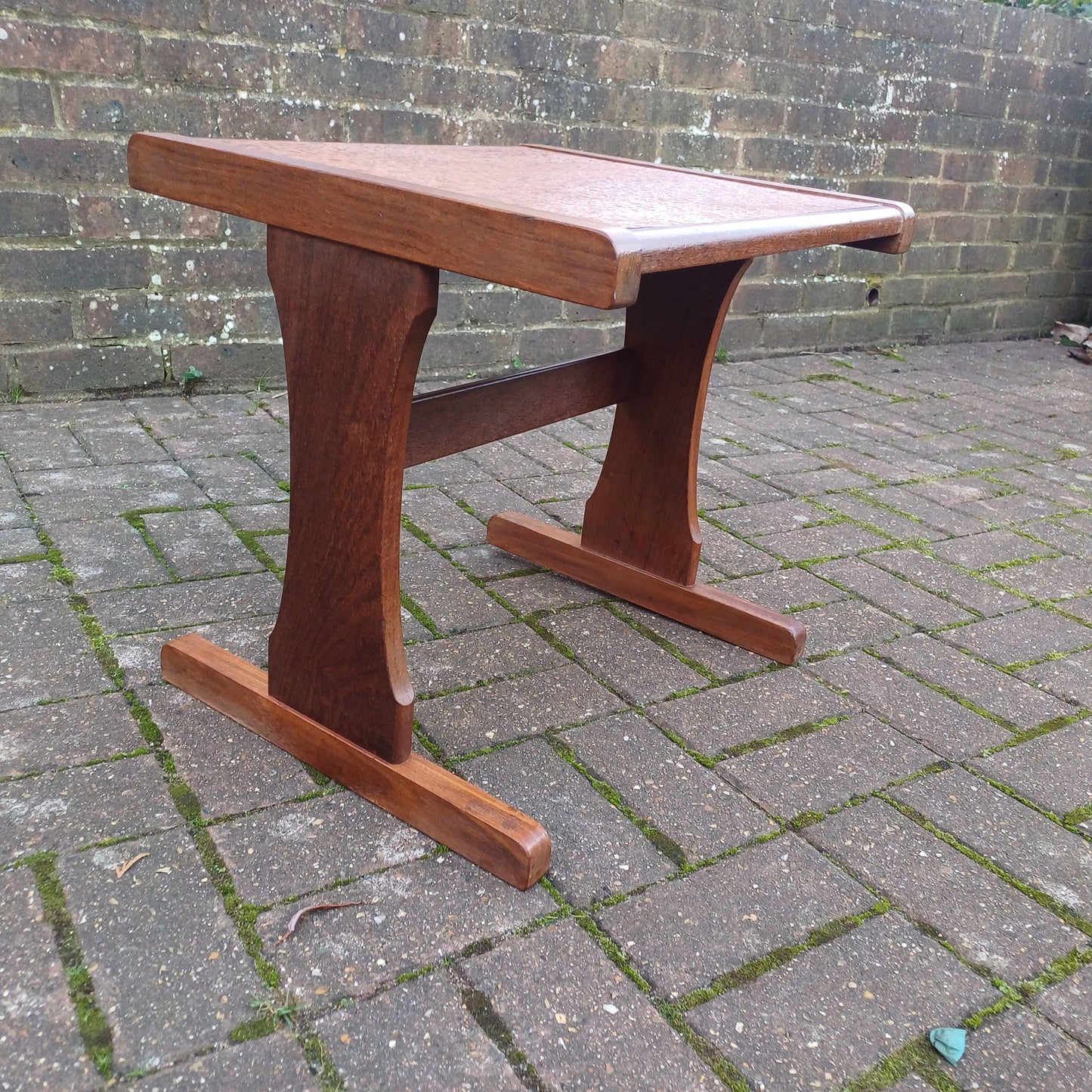 Vintage Retro 1970s Teak Coffee Table with Electroplated Copper Top – Mid-Century Modern Statement Piece