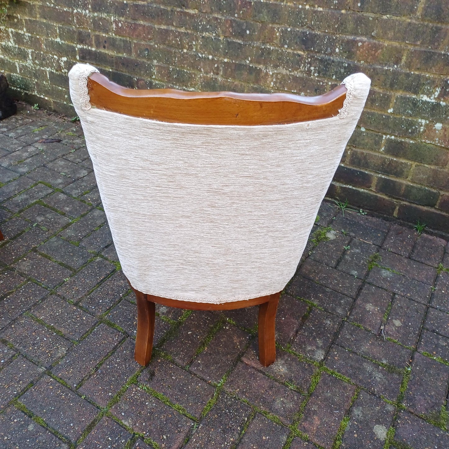 A Beautiful Pair of Vintage Newly Upholstered Occasional Nursing Chairs Carved Wooden Frames FREE HAND Delivery