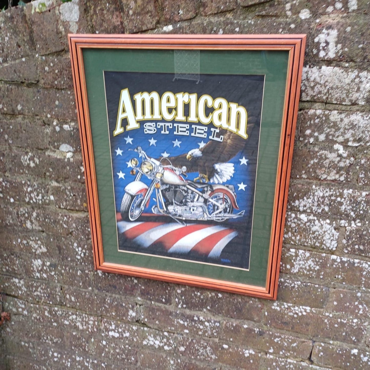 Vintage Harley Davidson's "American Steel" classic 1990s print - professionally framed, printed by WildSide