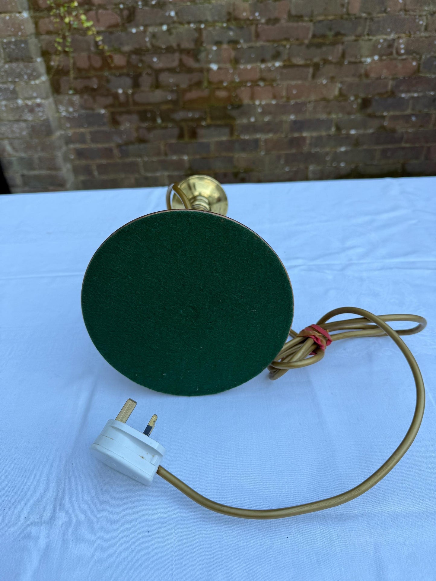 Unusual Retro Brass and Metal Tall Table Lamp - working condition, 47cm tall