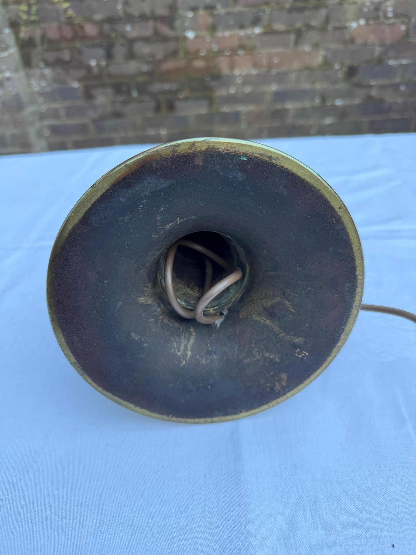 Art nouveau metal vintage table lamp - 49cm tall