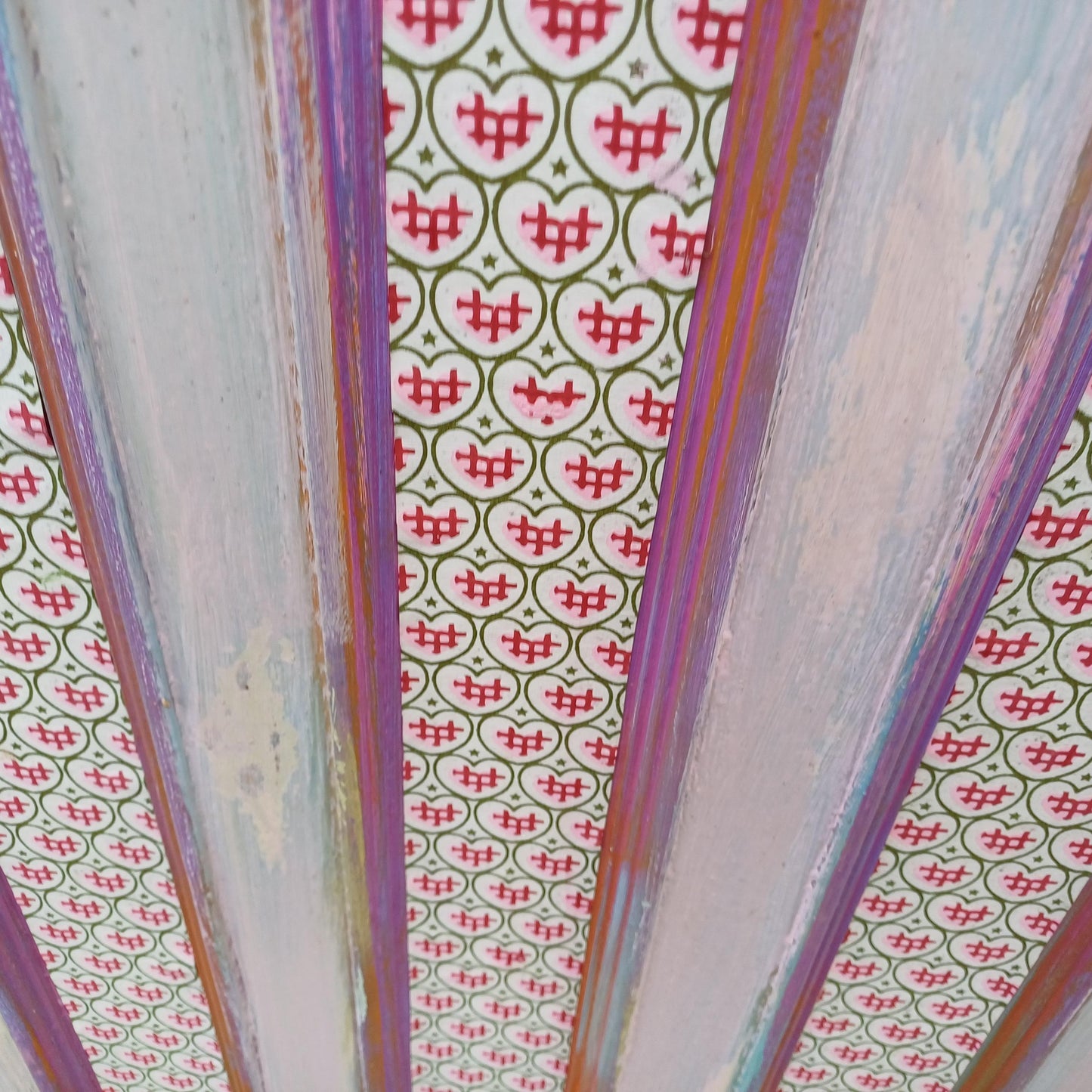 Victorian With Additions. a Very Unusual Vintage Painted Shabby Chic Wall Cupboard Mad Colours FREE HAND Delivery