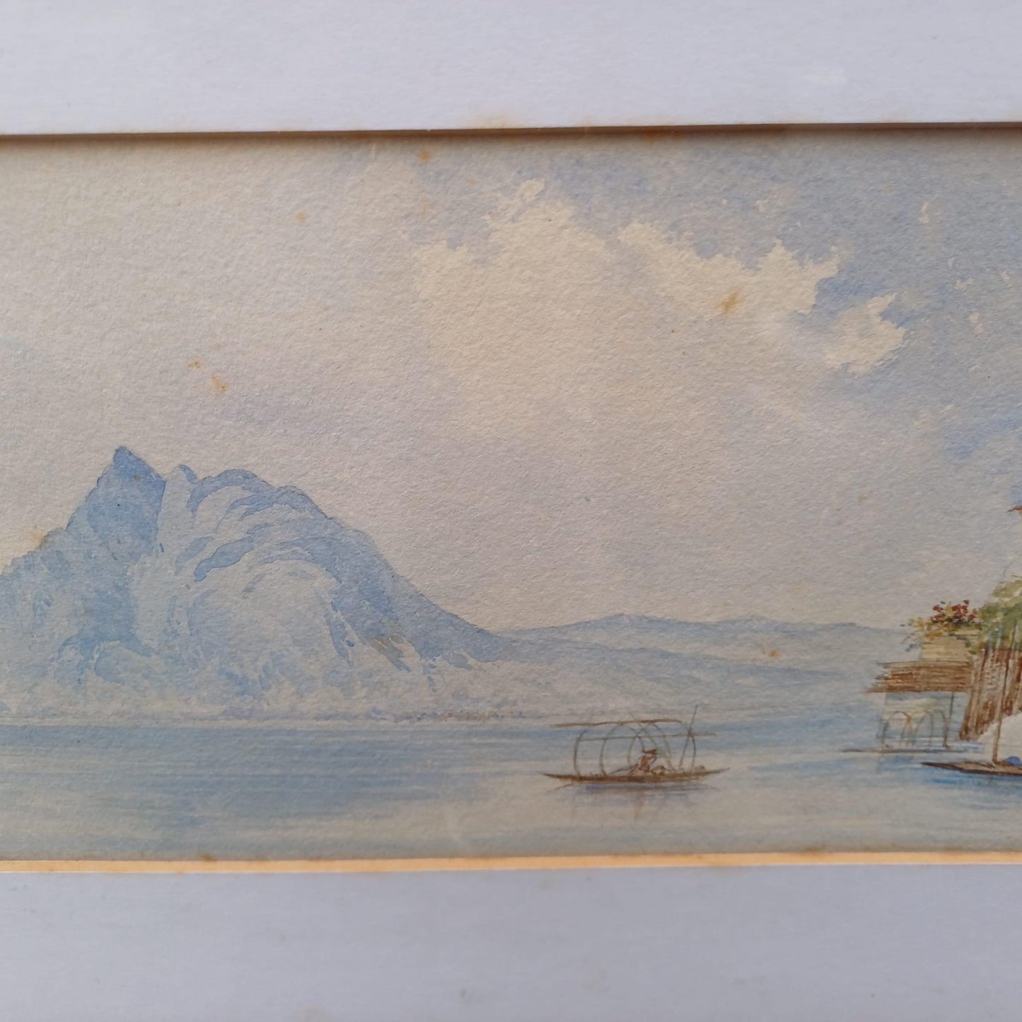Mid-Century Gilt Vintage Frame with glass, and a vintage water colour painting (61cm x 44cm)