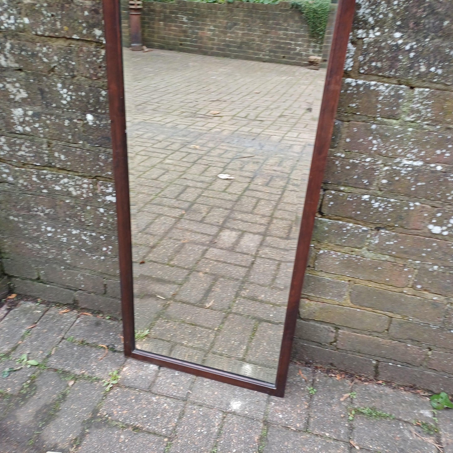 Large Long Vintage 1920s Mahogany Mirror with Arched Top and Bevelled Glass Elegant Antique Wall Decor FREE HAND Delivery
