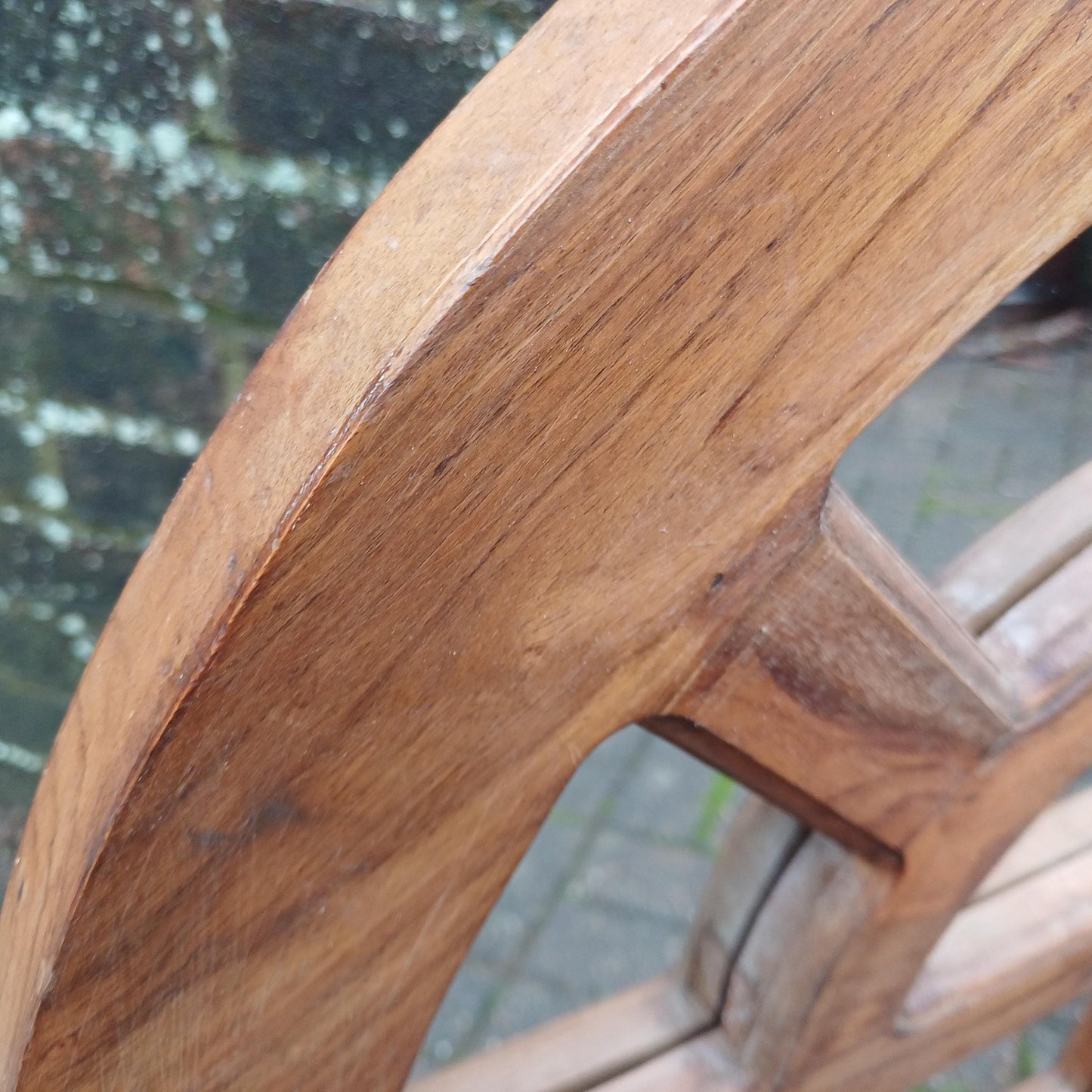 Grand Hardwood Chunky Arched Heavy Decorative Vintage 80s Wall Mirror Natural Finish with Character