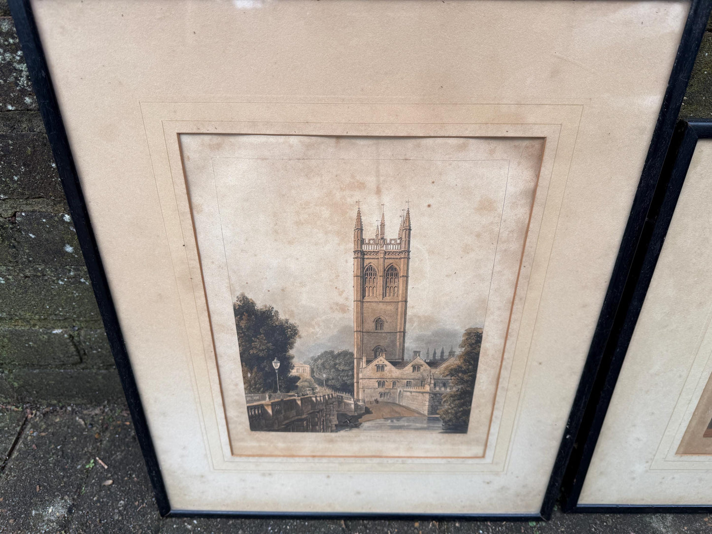 Oxford Antique Prints (1813/1814) - Magdalen Tower and Entrance to Oxford from The London Road - Nash, Lewis, Ackermann's History of Oxford