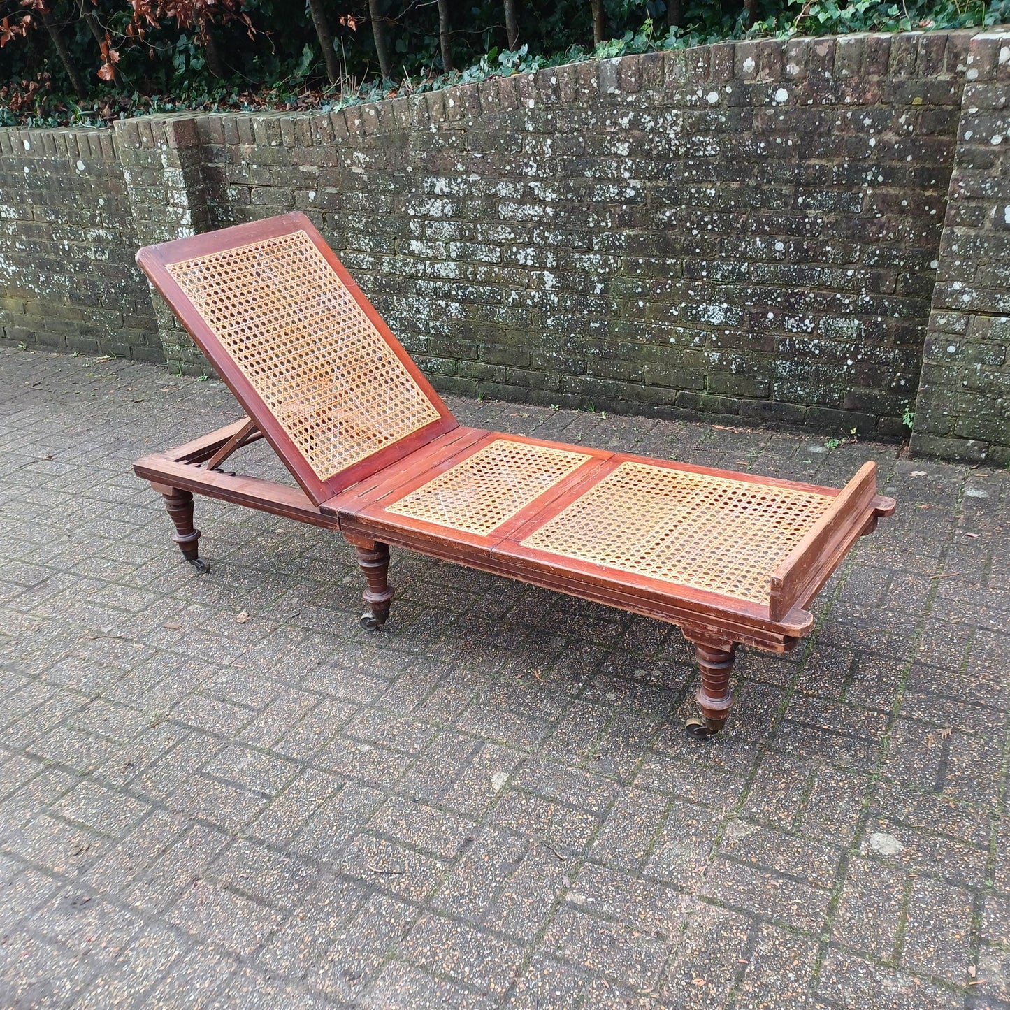 Amazing Victorian Hardwood and Can Adjustable Campaign Day Bed FREE HAND Delivery