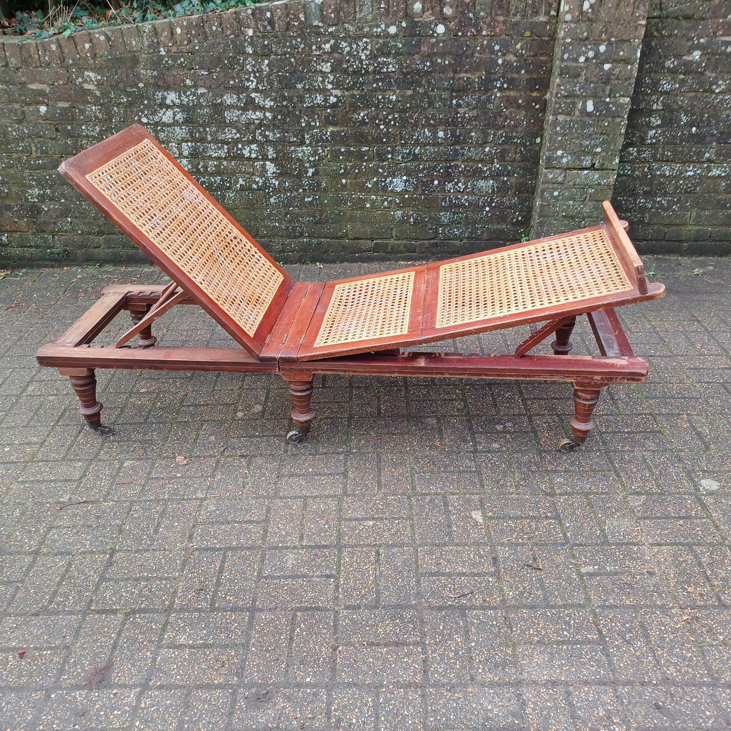 Amazing Victorian Hardwood and Can Adjustable Campaign Day Bed FREE HAND Delivery