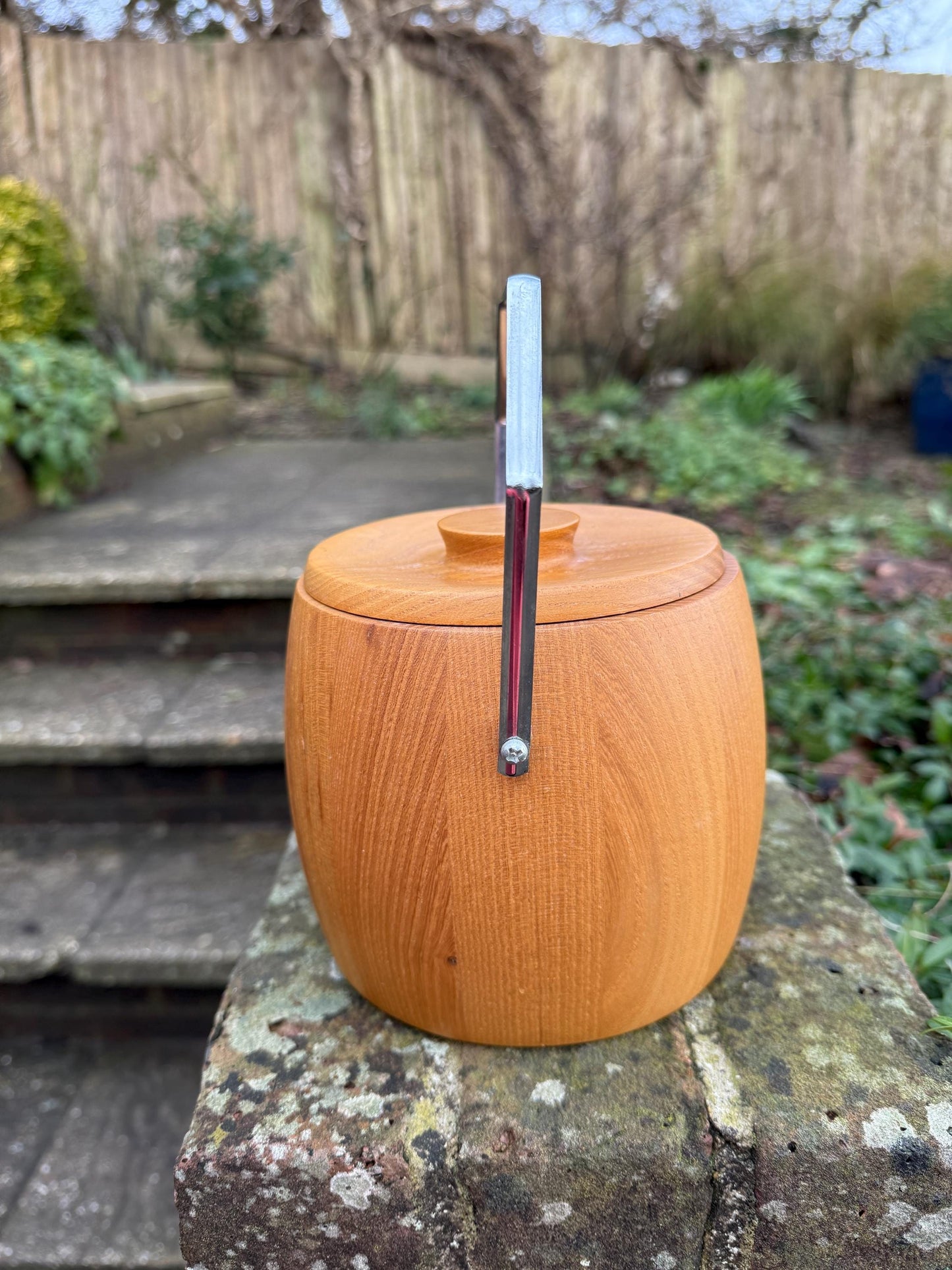 Retro mid-century - 1960s original wooden ice bucket - excellent condition, Fen ware, Made in England, bar ware, drinks