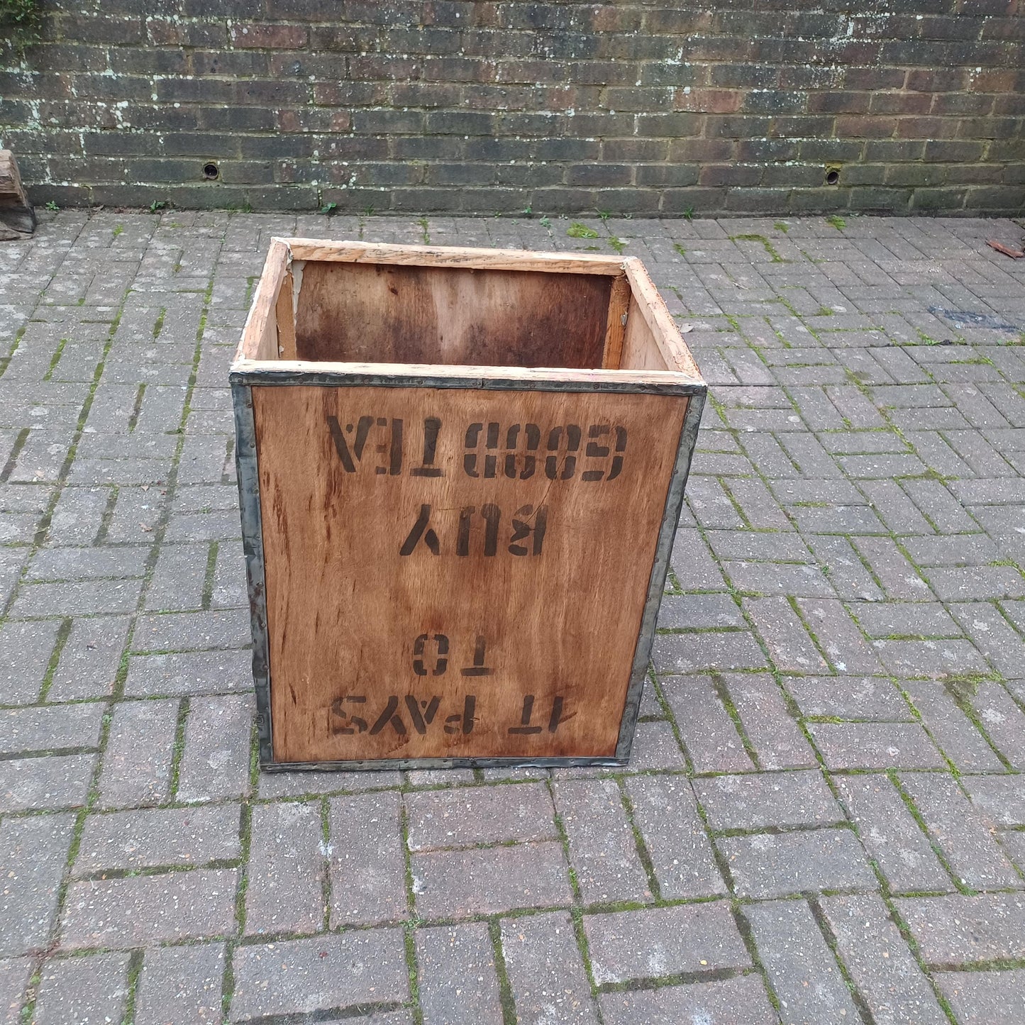 Upcycled Vintage Indian Tea Chest – Unique Rustic Storage, Planter, or Side Table