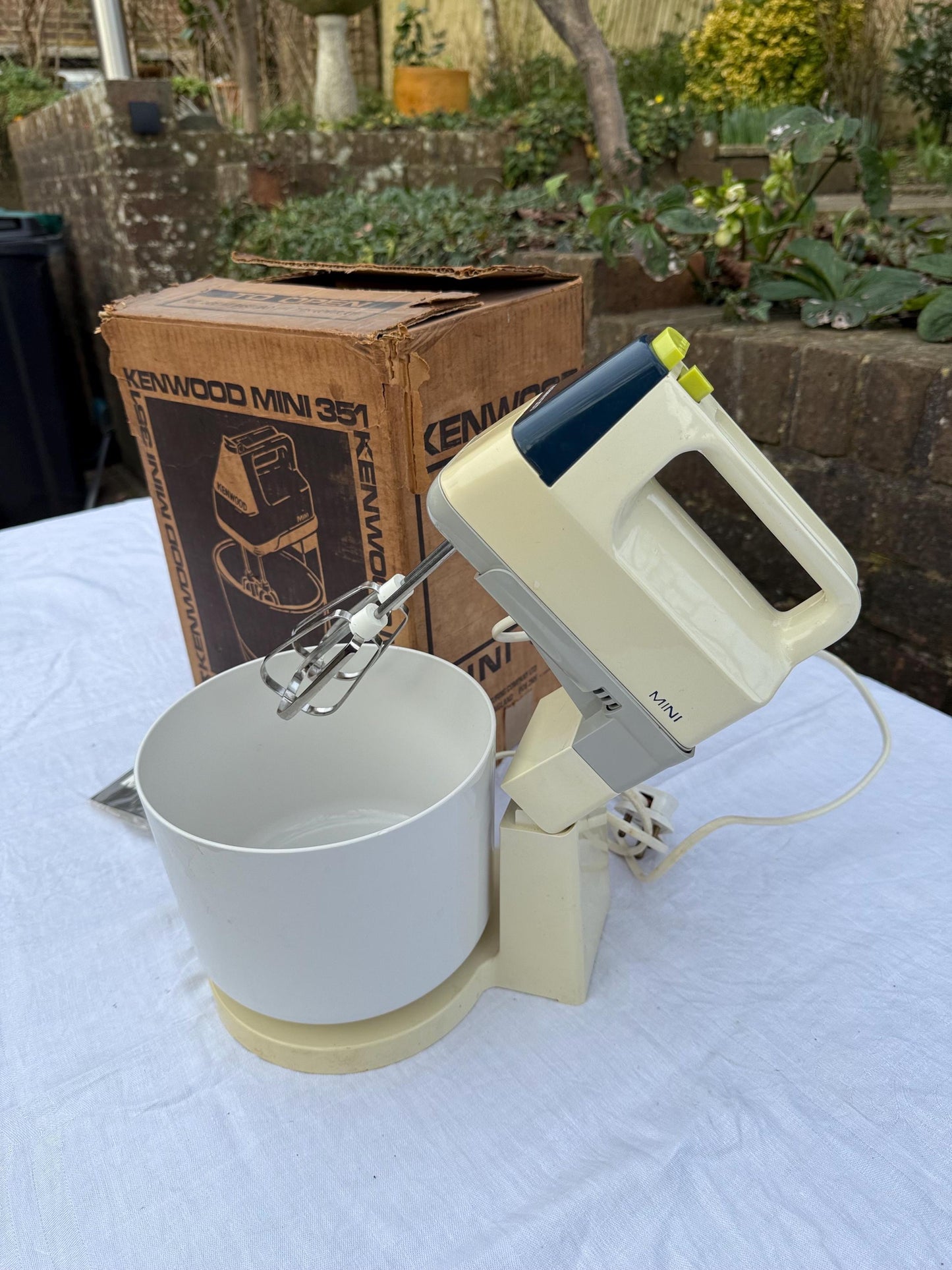 1960s Kenwood Mixer in Original Box - Kenwood Mini 351 mixer, intact and box with guide, retro kitchen appliance