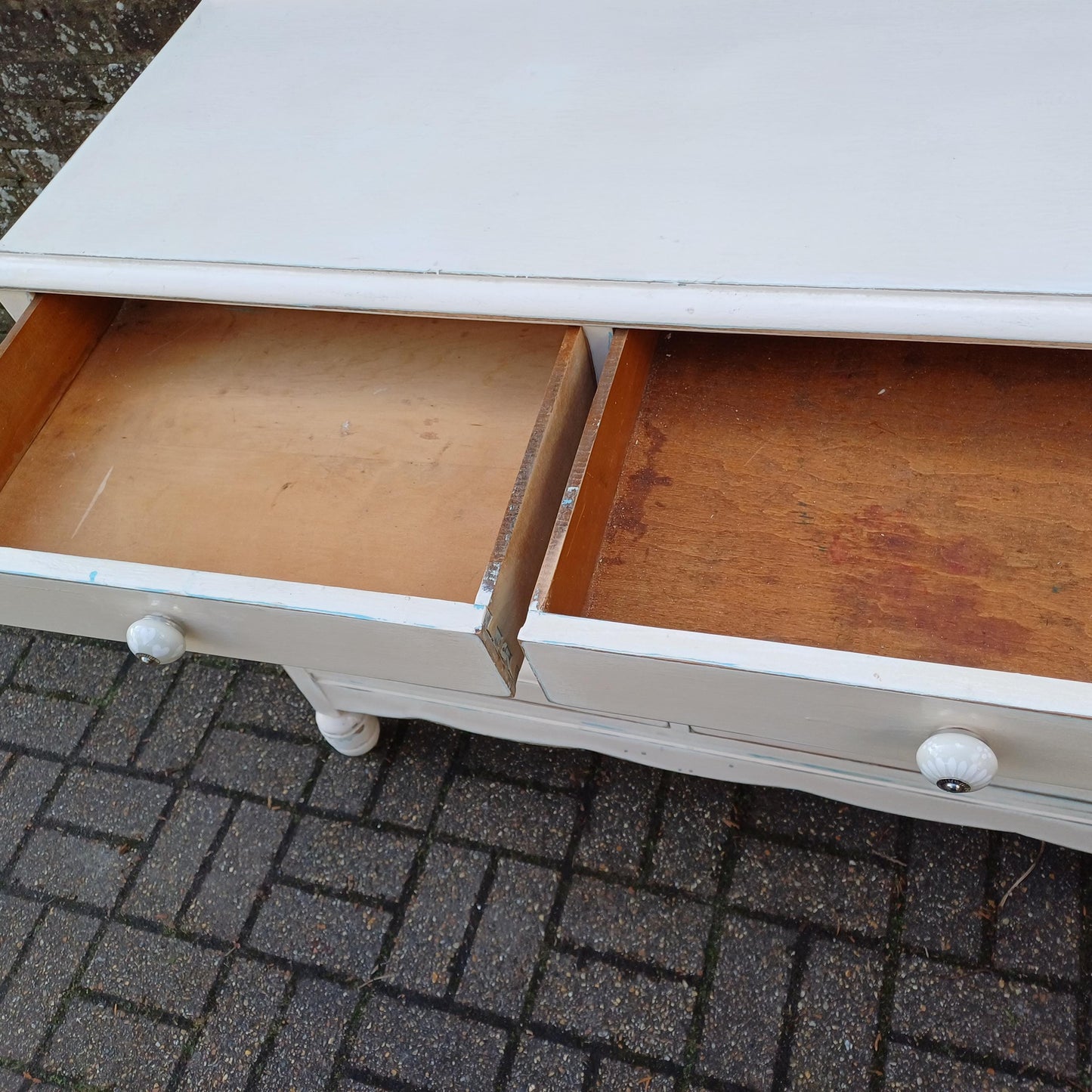 Vintage 50s Painted Cupboard Sideboard with Hand Distressed Bespoke Finish FREE HAND Delivery