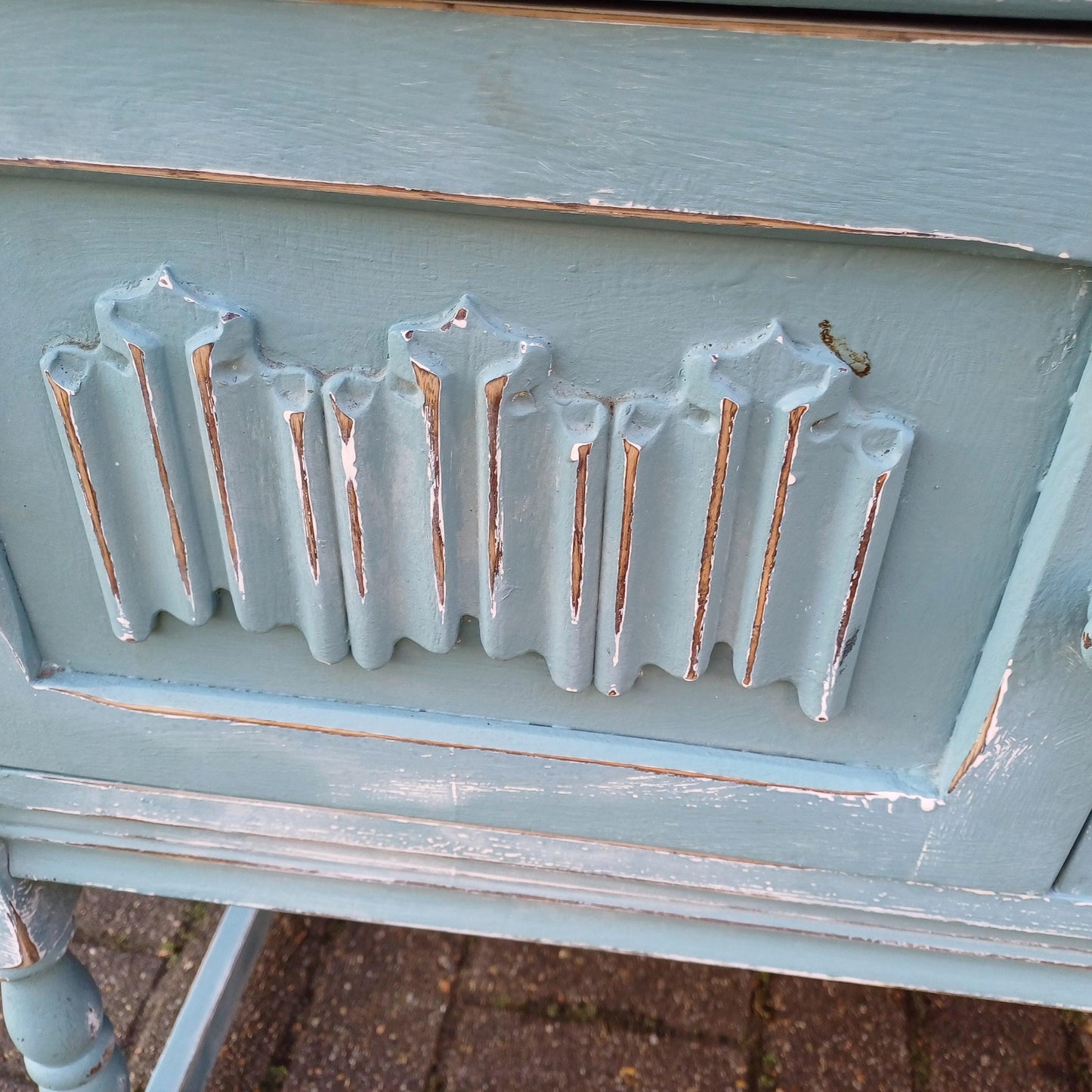 Beautiful Vintage Mid Century Telephone Bench Table Hand Painted Upcycled Stripped Top FREE HAND Delivery