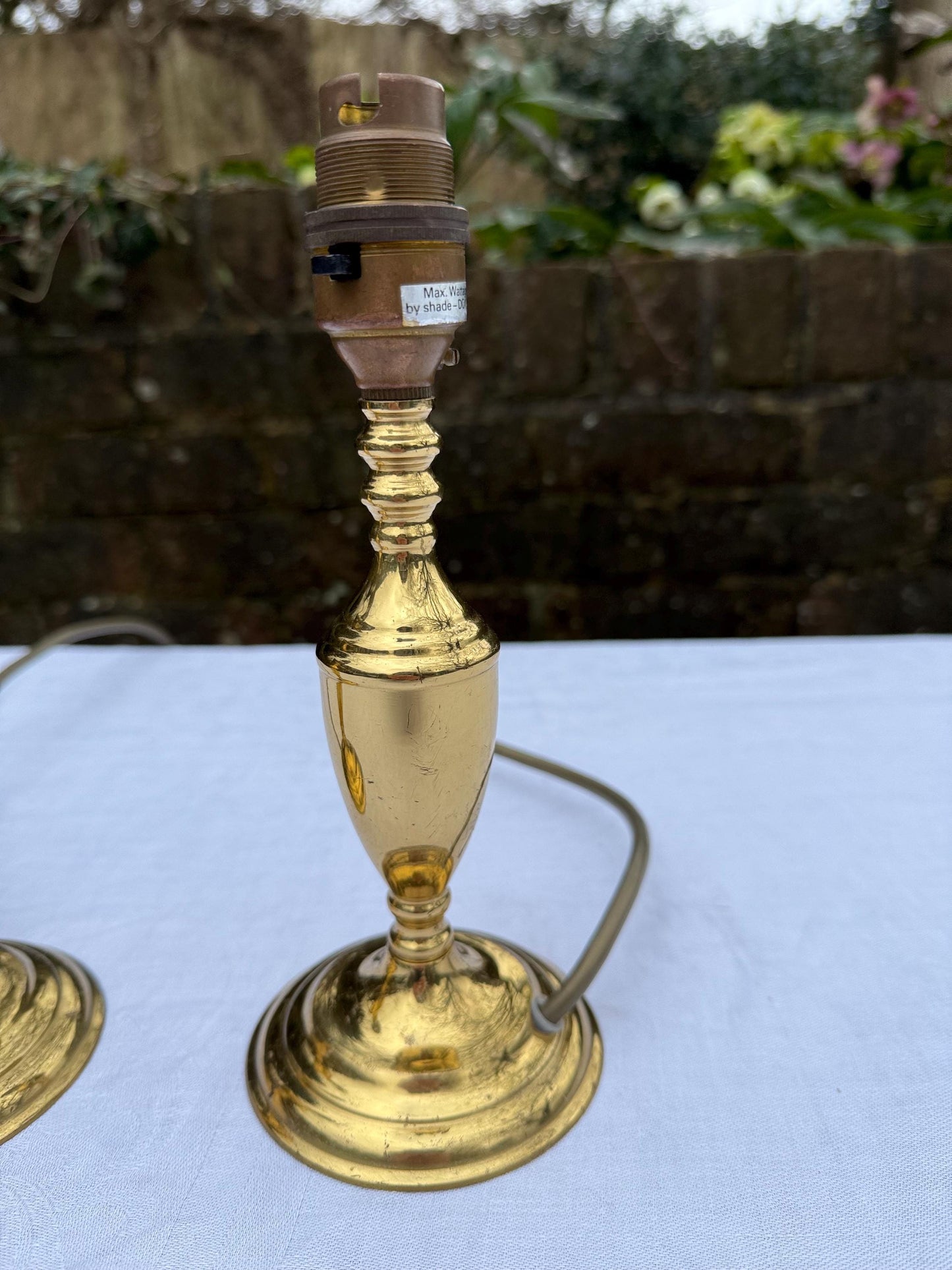 Superb Solid Brass small vintage table lamps, 1970s/80s, matching pair, bedside lamps, working and PAT tested