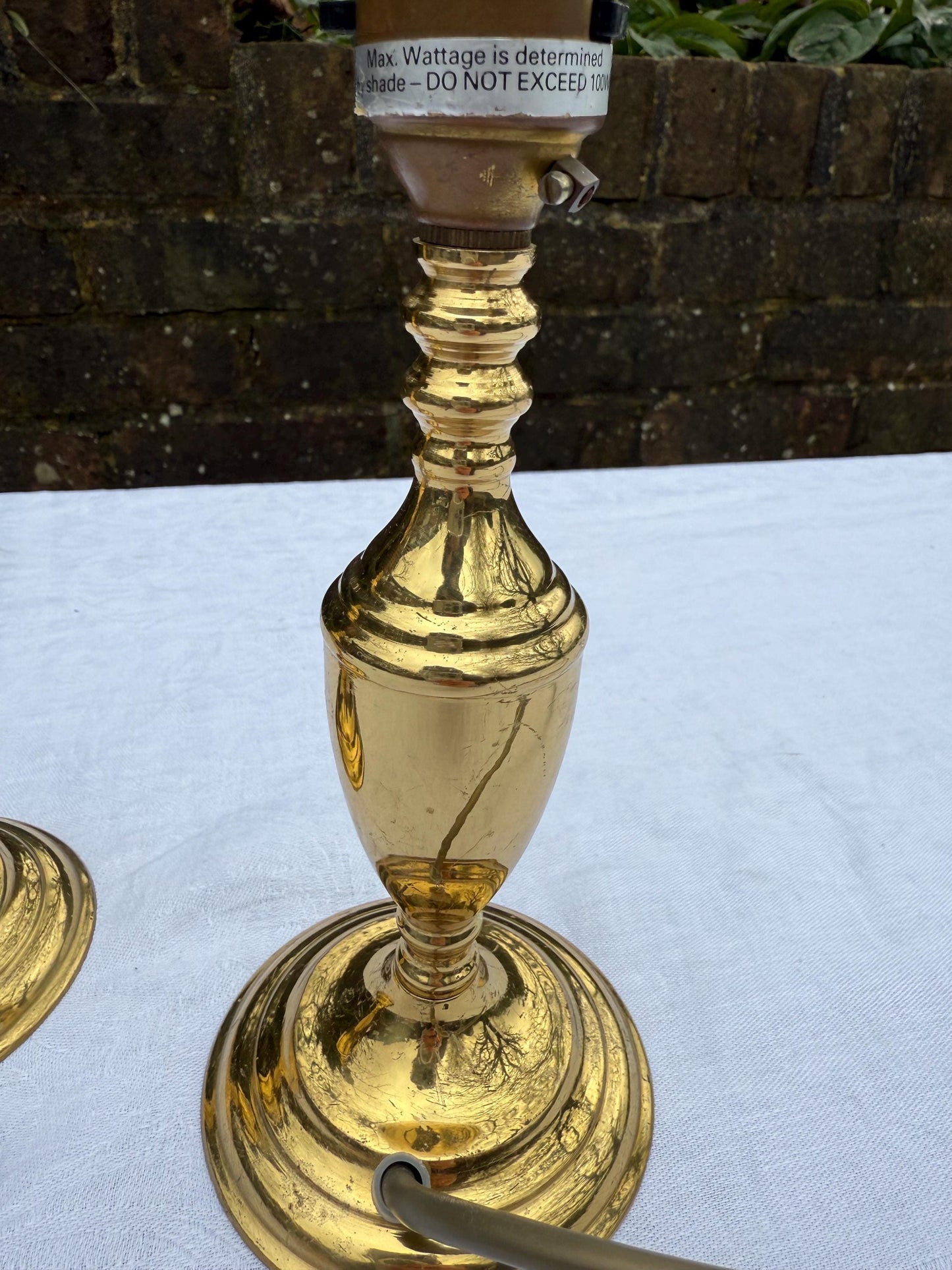 Superb Solid Brass small vintage table lamps, 1970s/80s, matching pair, bedside lamps, working and PAT tested