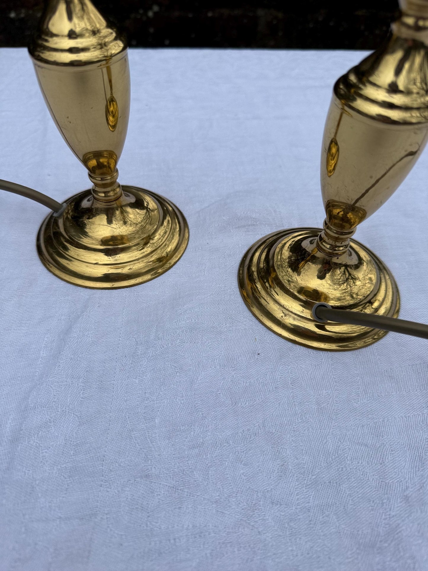 Superb Solid Brass small vintage table lamps, 1970s/80s, matching pair, bedside lamps, working and PAT tested