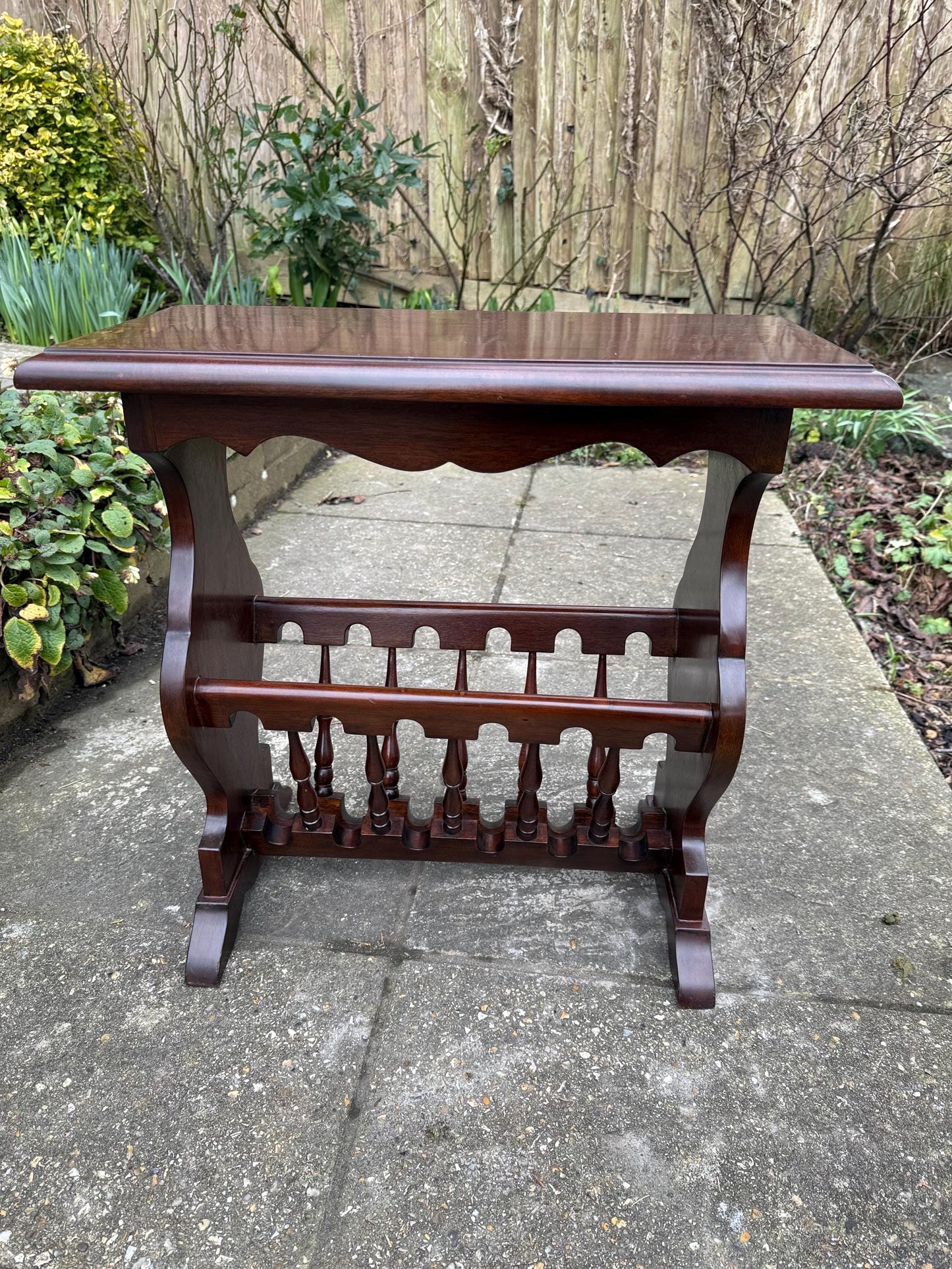 Classic 1980s Vintage Magazine Rack and End Table - vintage basket, vintage storage, vintage rack, coffee table, vintage rack 2
