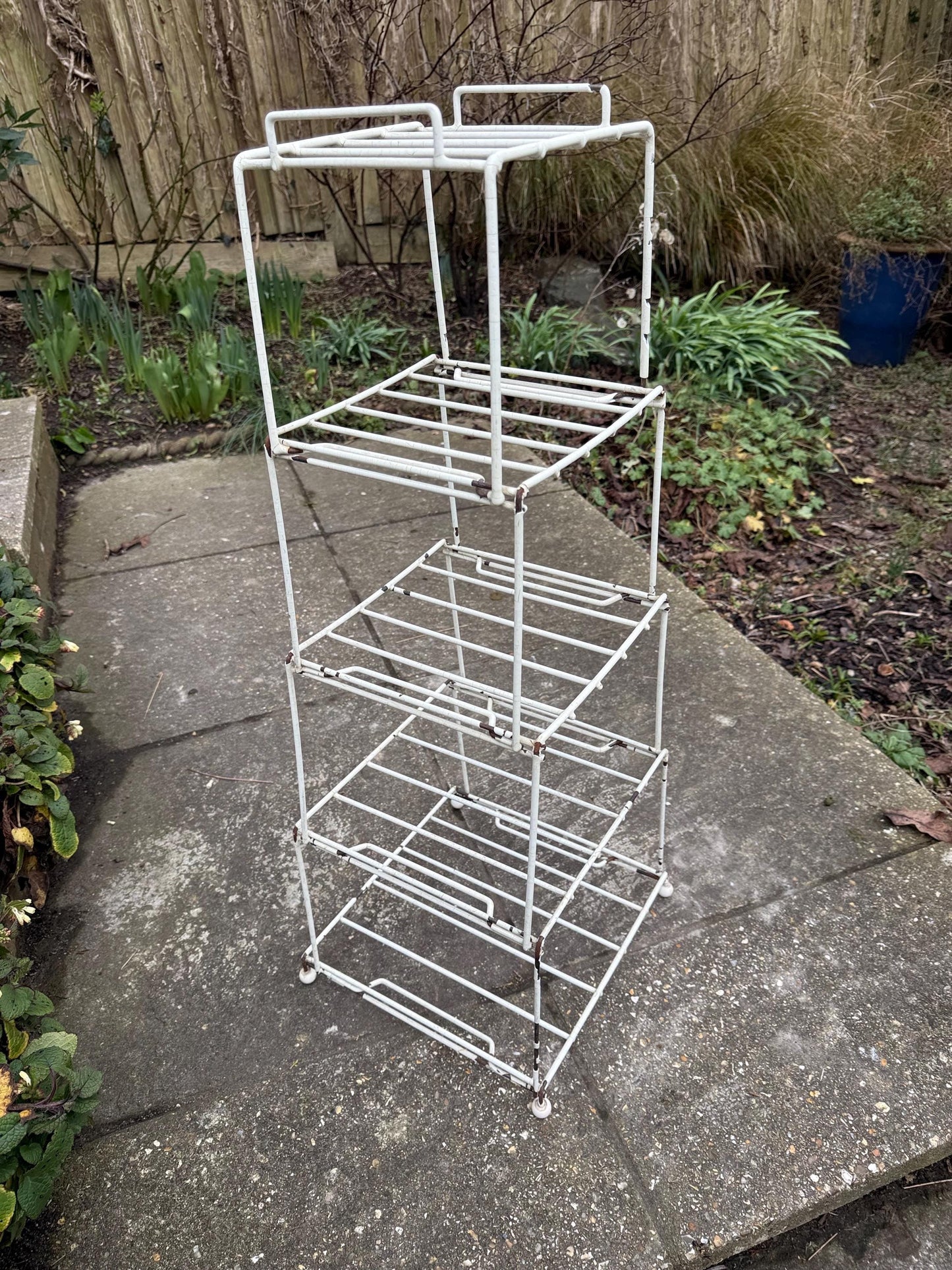 Vintage retro Kitchen Stand - pot stand, metal pot holder, vintage stand, metal storage, retro stand, vintage kitchen, vintage plant stand