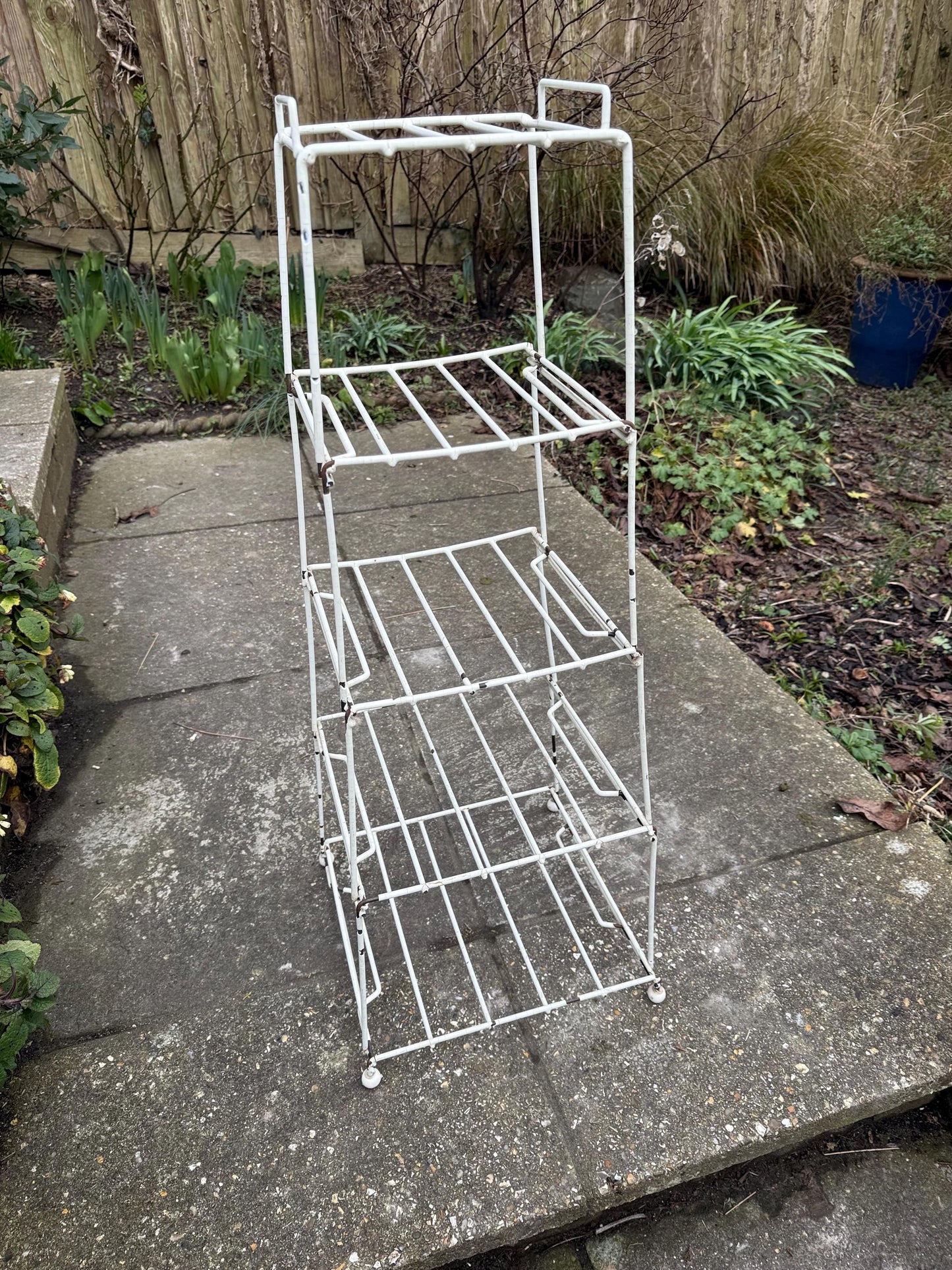 Vintage retro Kitchen Stand - pot stand, metal pot holder, vintage stand, metal storage, retro stand, vintage kitchen, vintage plant stand