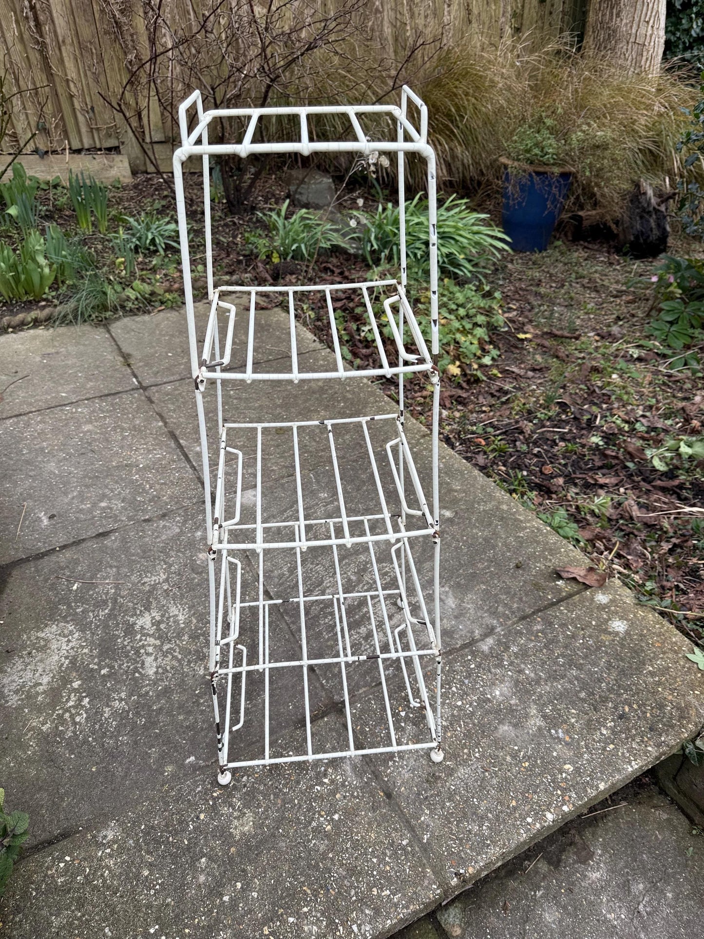 Vintage retro Kitchen Stand - pot stand, metal pot holder, vintage stand, metal storage, retro stand, vintage kitchen, vintage plant stand