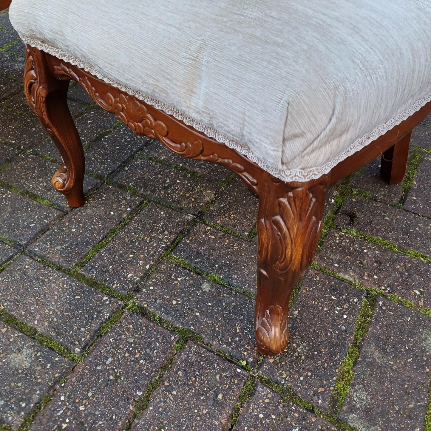 A Beautiful Pair of Vintage Newly Upholstered Occasional Nursing Chairs Carved Wooden Frames FREE HAND Delivery