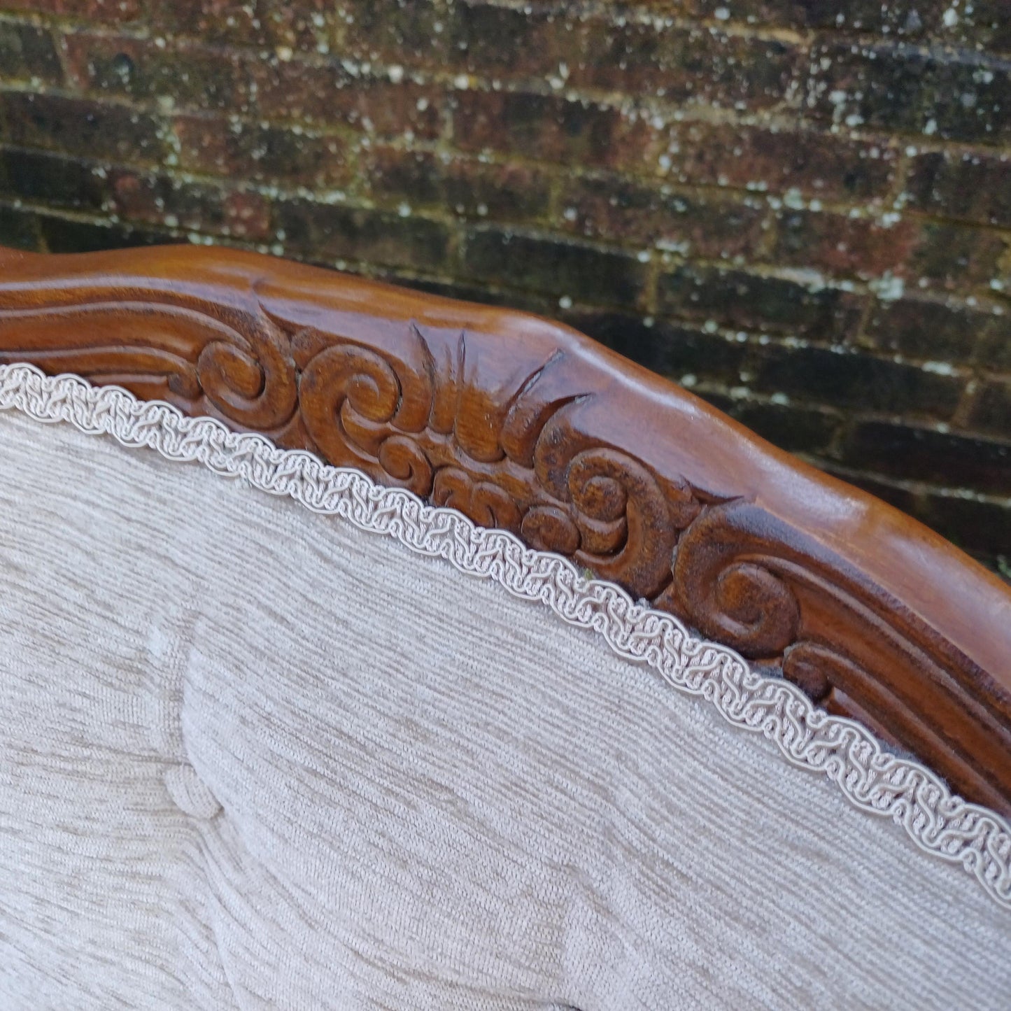A Beautiful Pair of Vintage Newly Upholstered Occasional Nursing Chairs Carved Wooden Frames FREE HAND Delivery