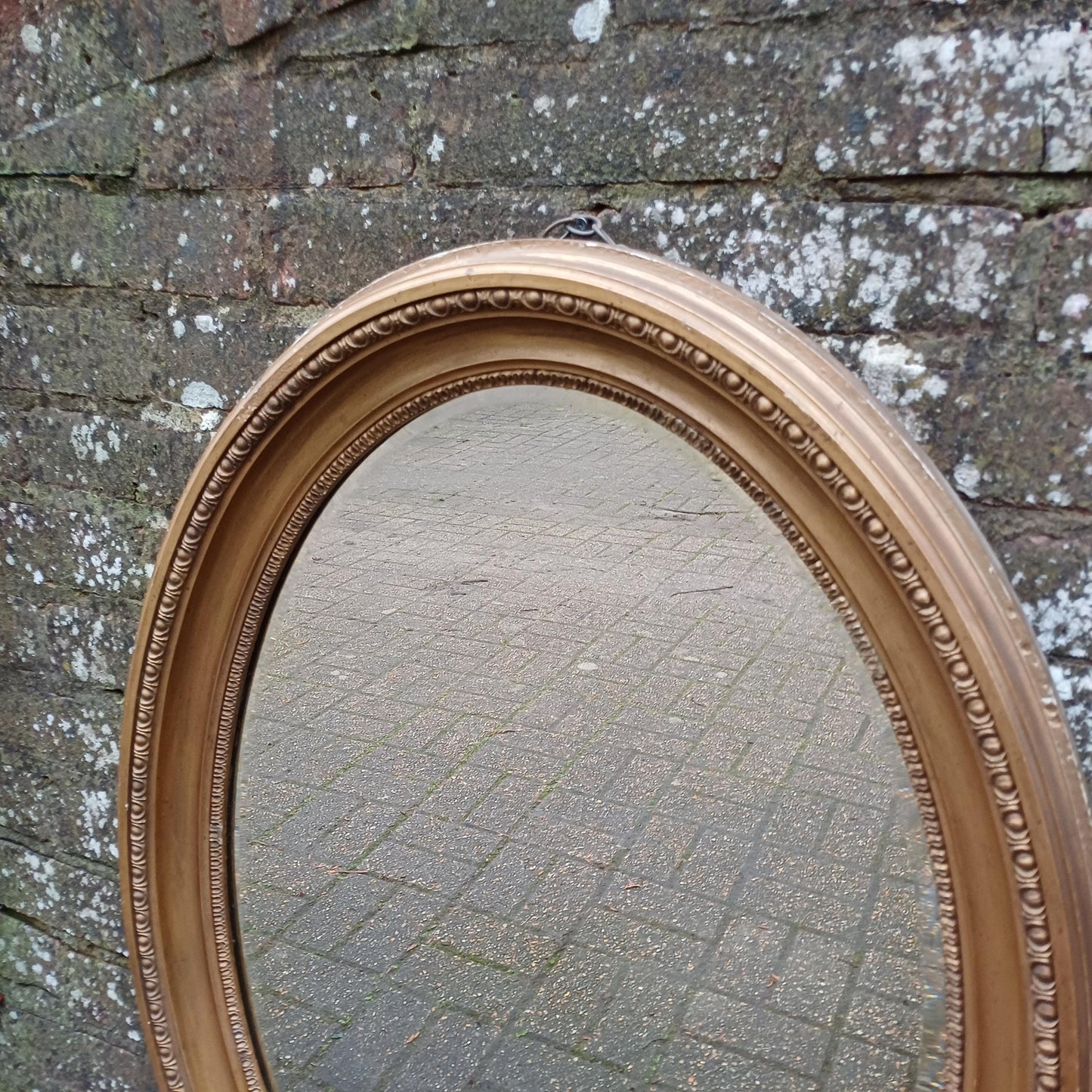 Huge Imposing Gold Gilt Vintage Late Victorian Oval Mirror FREE HAND Delivery.
