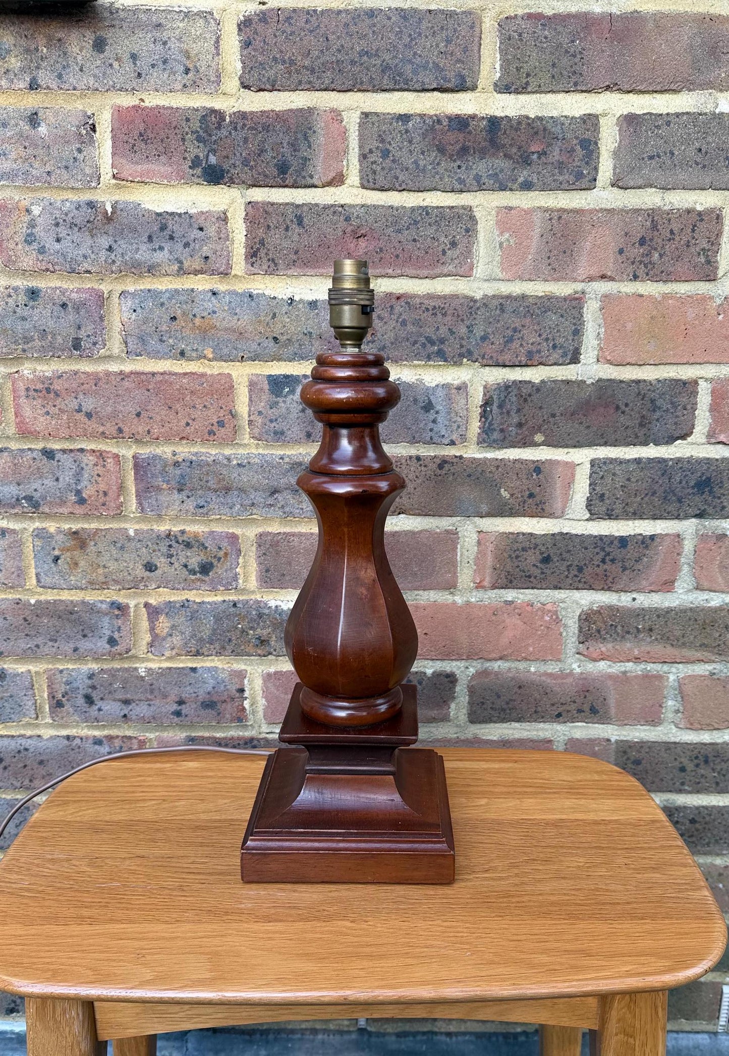 chunky wooden lamp. retro wooden lamp. 1960s lamp. PAT tested.