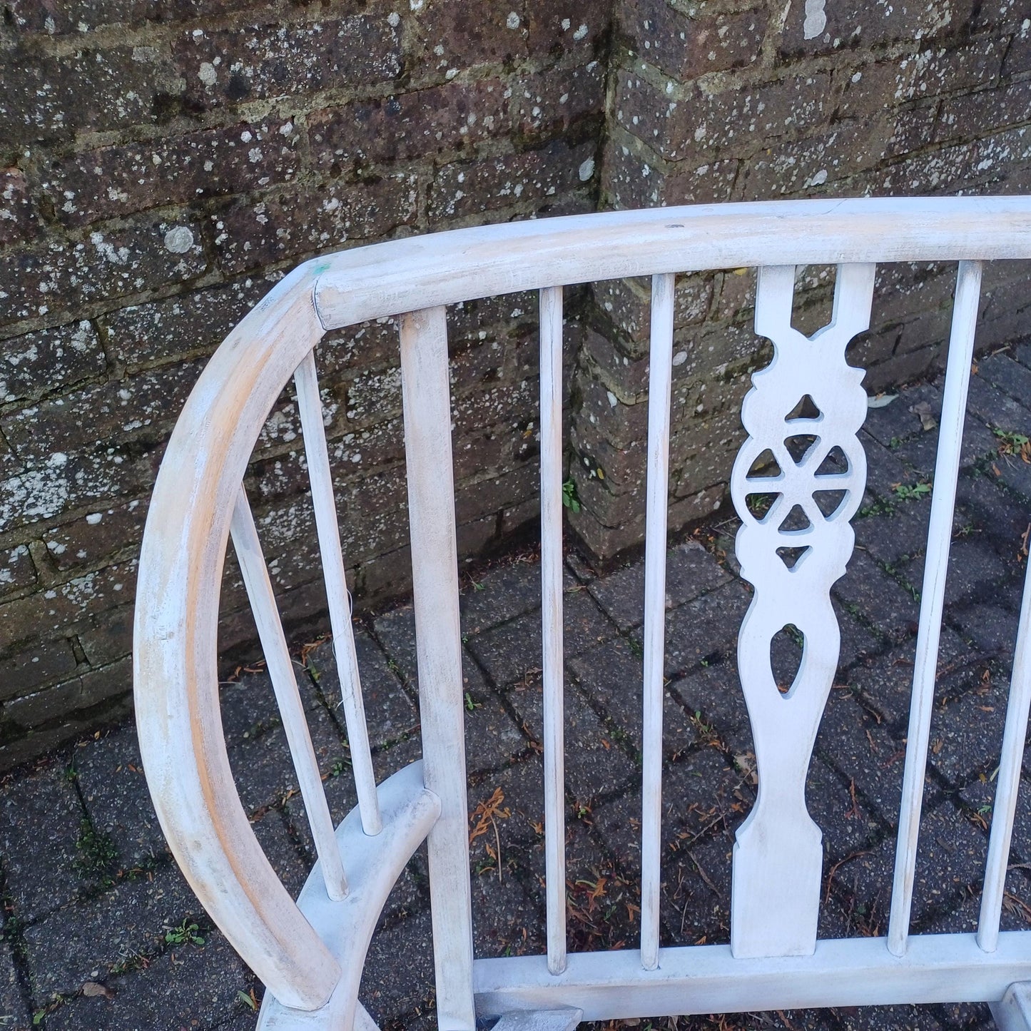 Vintage Upcycled Painted Couch Settee Double Armchair Carver Grey with Cushions FREE HAND Delivery
