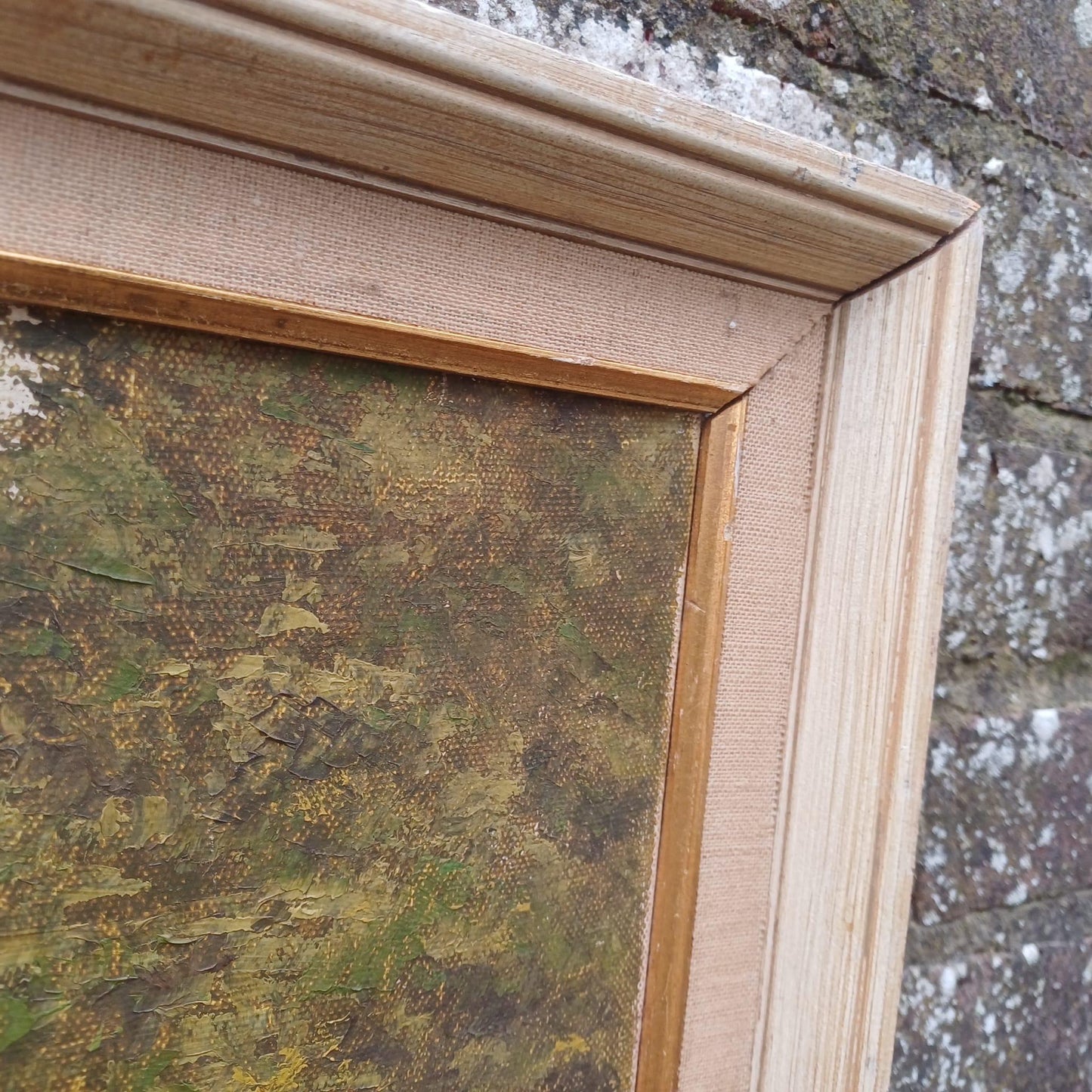 Original Oil Painting of Filleigh Village in Devon - Retro Oil Painting by F Sheppard in lovely retro frame