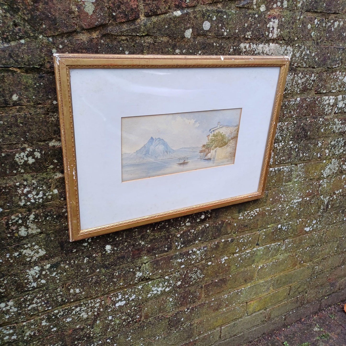 Mid-Century Gilt Vintage Frame with glass, and a vintage water colour painting (61cm x 44cm)