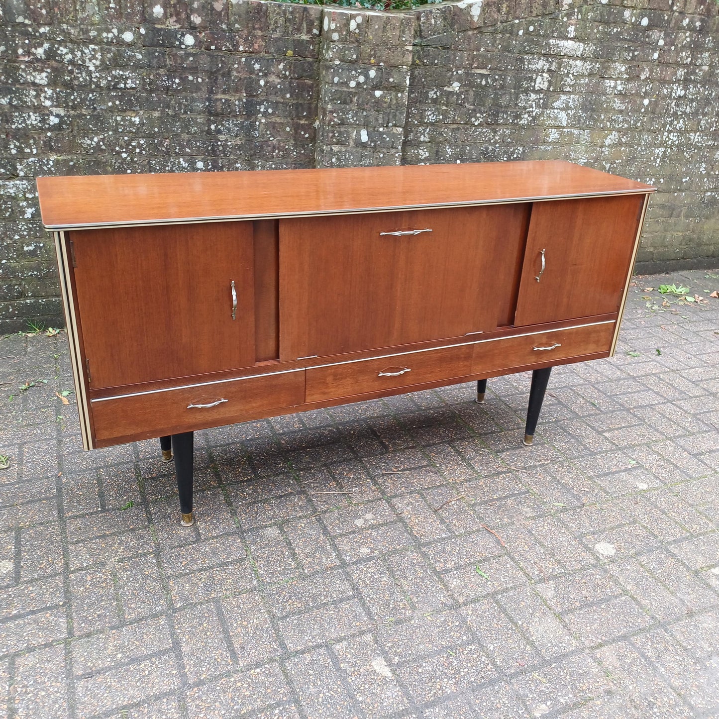 Mid-Century Vintage Retro French Cocktail Sideboard with Illuminated Bar Section FREE HAND Delivery.