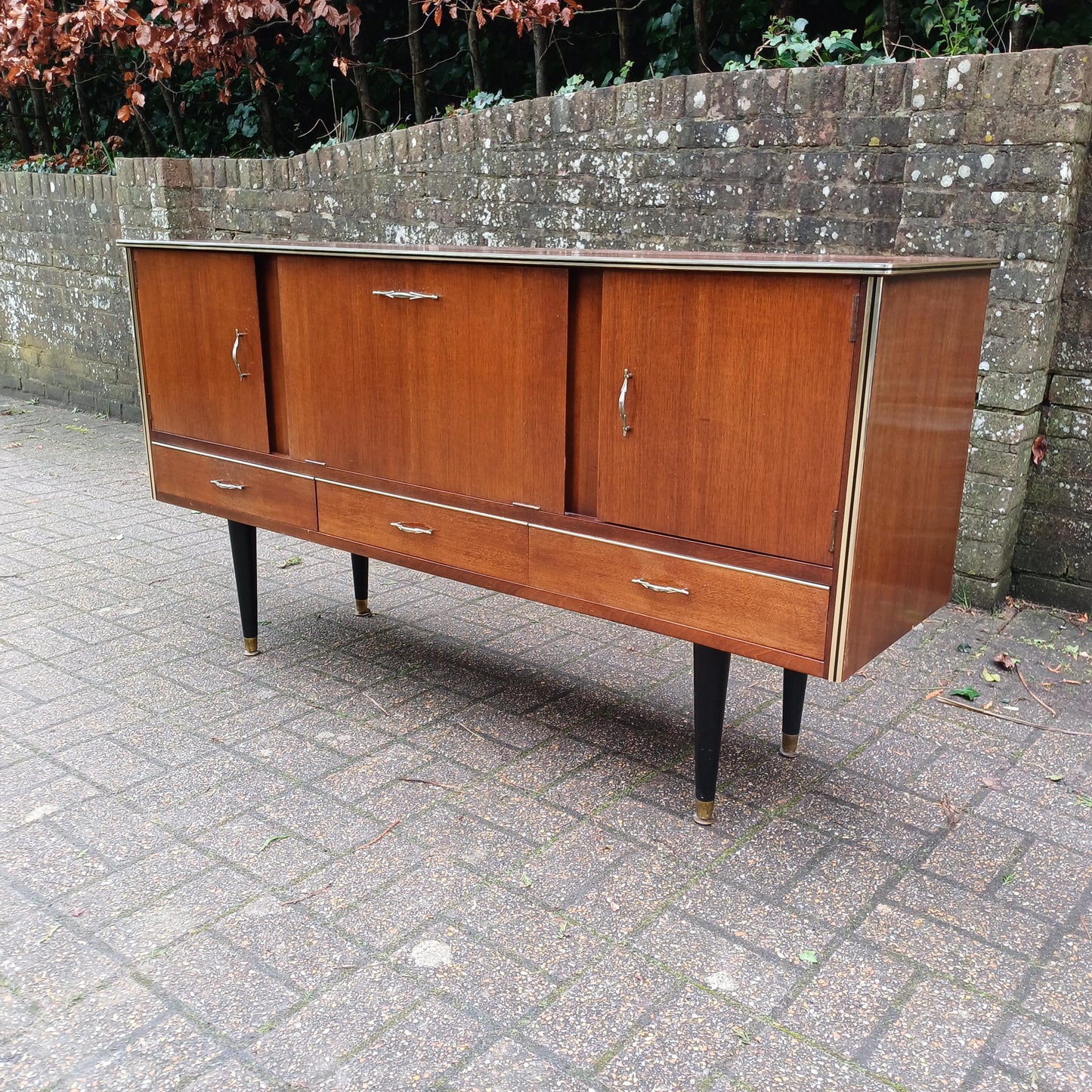 Mid-Century Vintage Retro French Cocktail Sideboard with Illuminated Bar Section FREE HAND Delivery.