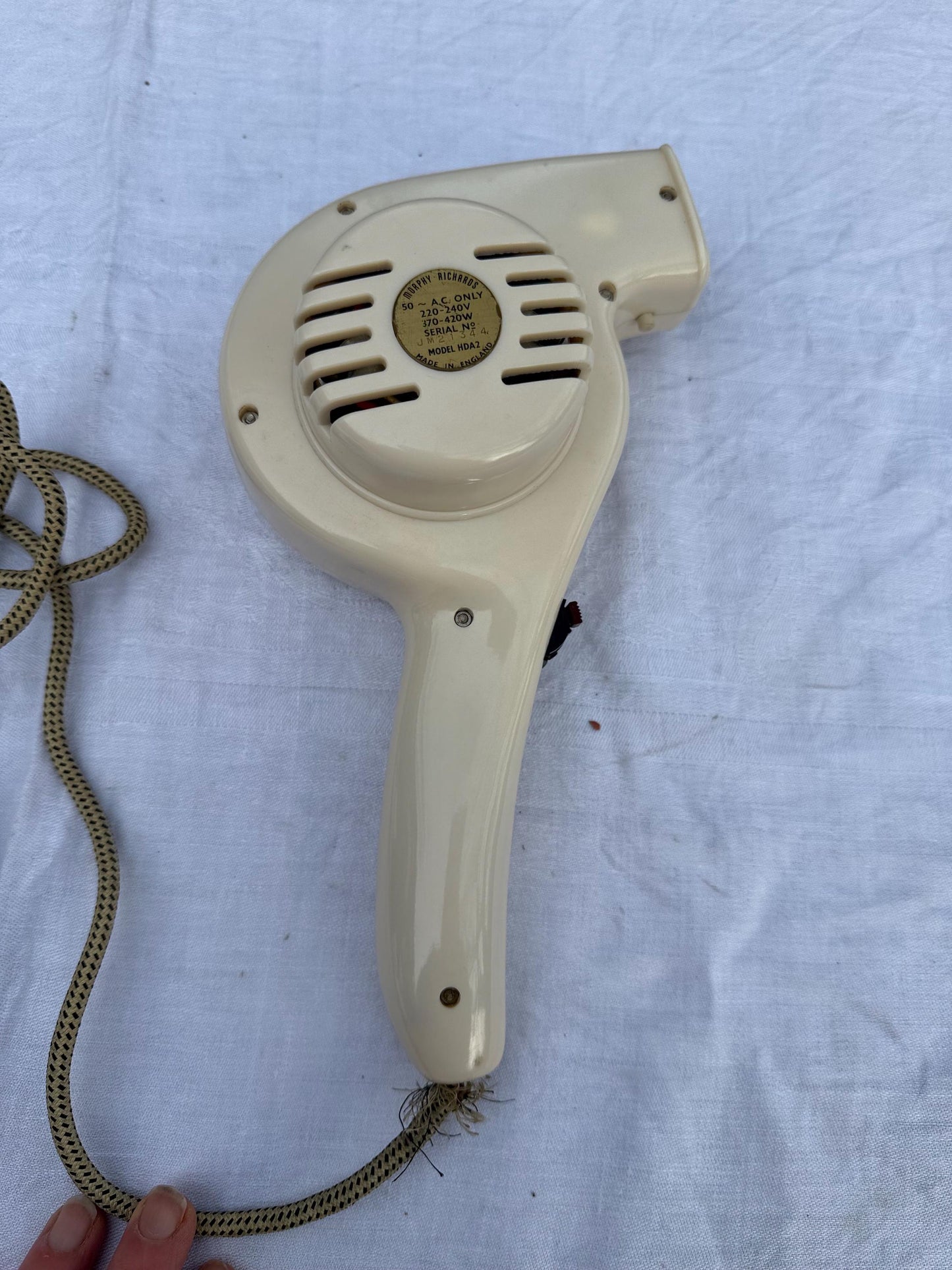Vintage Hairdryer - Original 1950s Morphy Richards Noiseless HairDryer - in original box, with guarantee and sales receipt