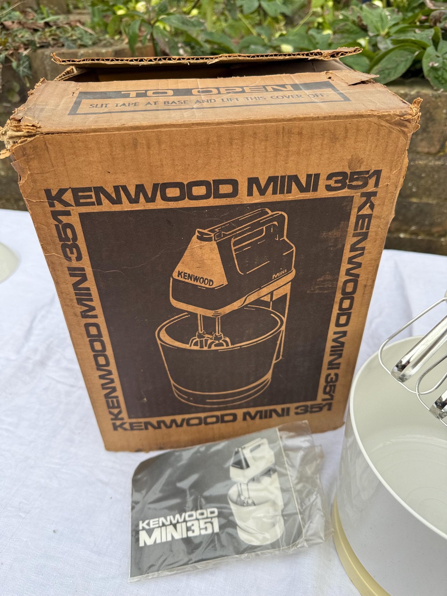 1960s Kenwood Mixer in Original Box - Kenwood Mini 351 mixer, intact and box with guide, retro kitchen appliance