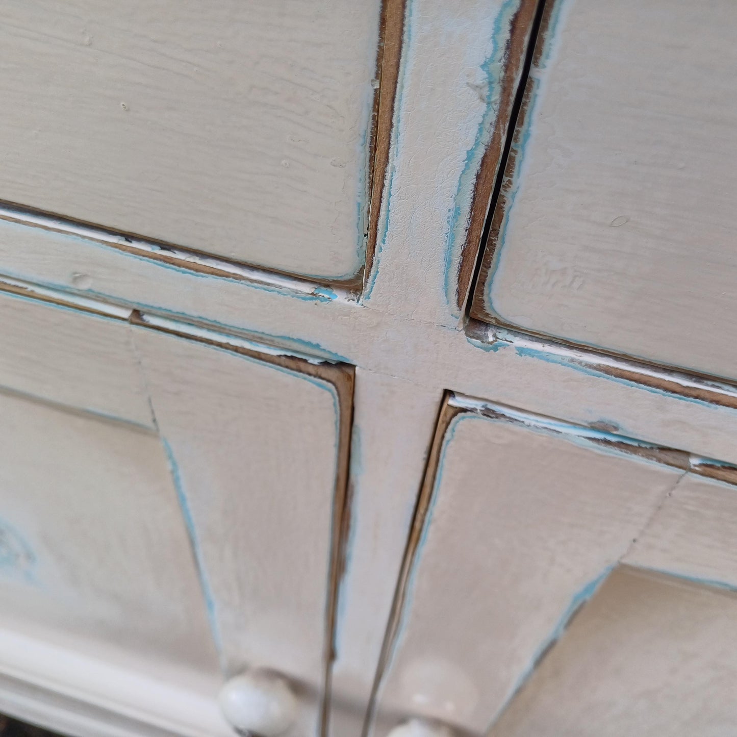 Vintage 50s Painted Cupboard Sideboard with Hand Distressed Bespoke Finish FREE HAND Delivery