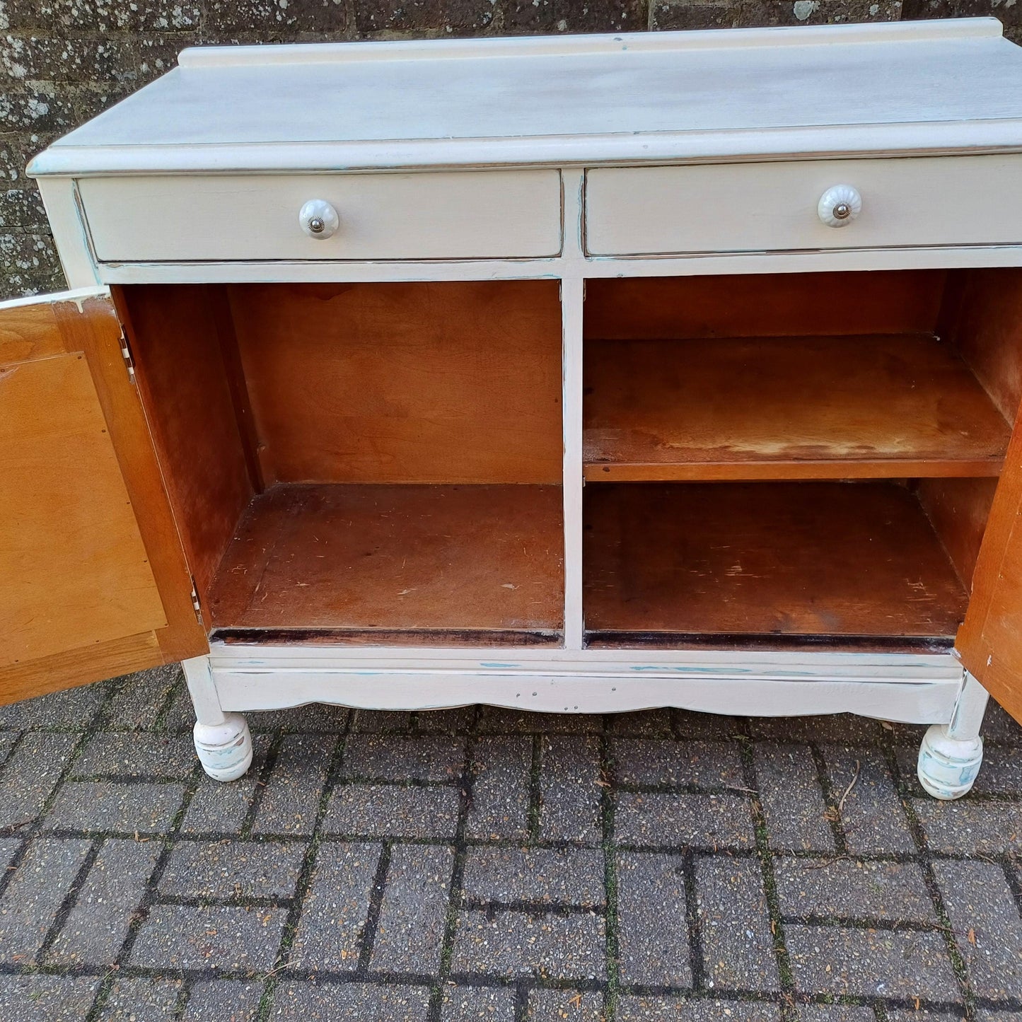 Vintage 50s Painted Cupboard Sideboard with Hand Distressed Bespoke Finish FREE HAND Delivery