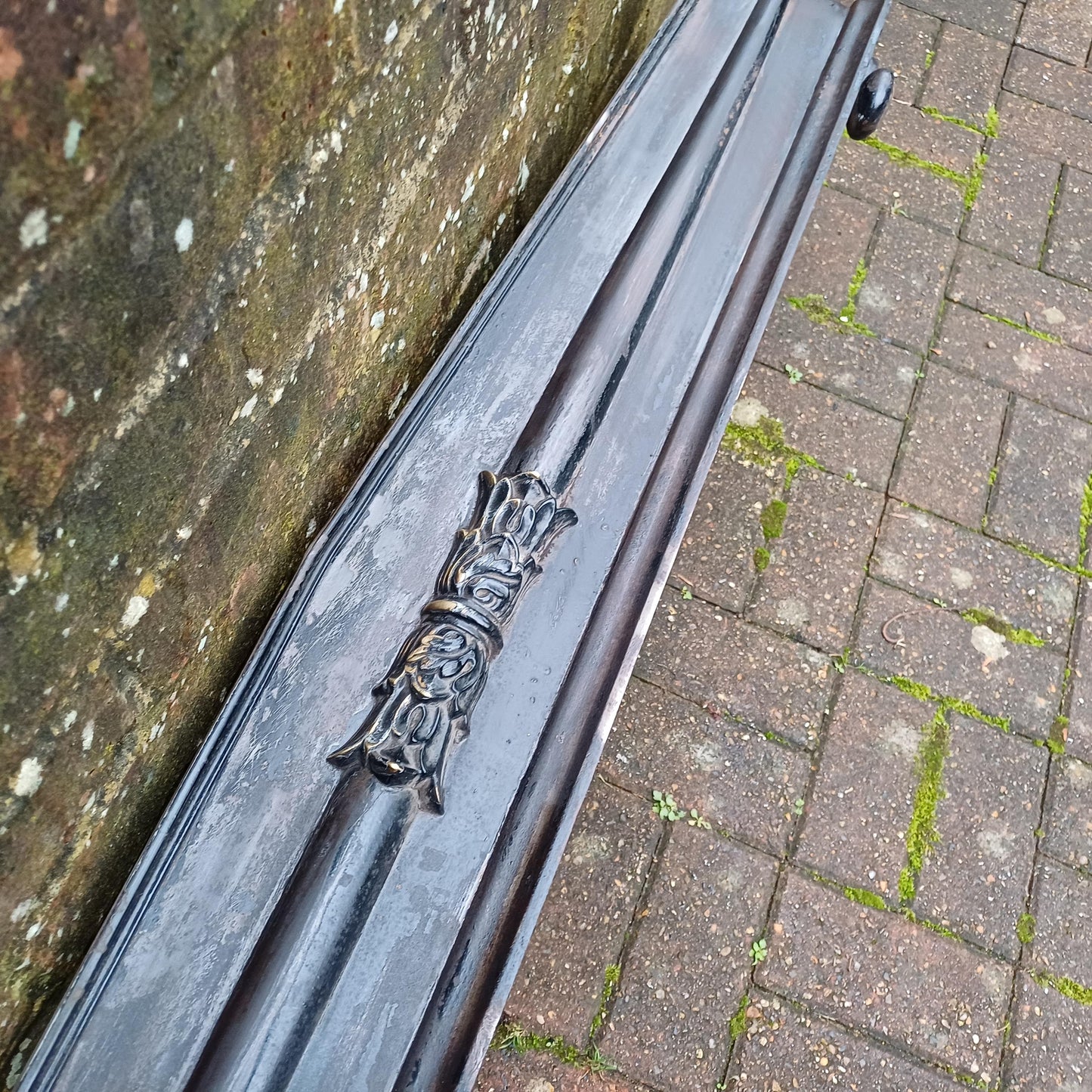 Huge Stripped Heavy Iron and Brass Fireplace Fender Guard FREE HAND Delivery