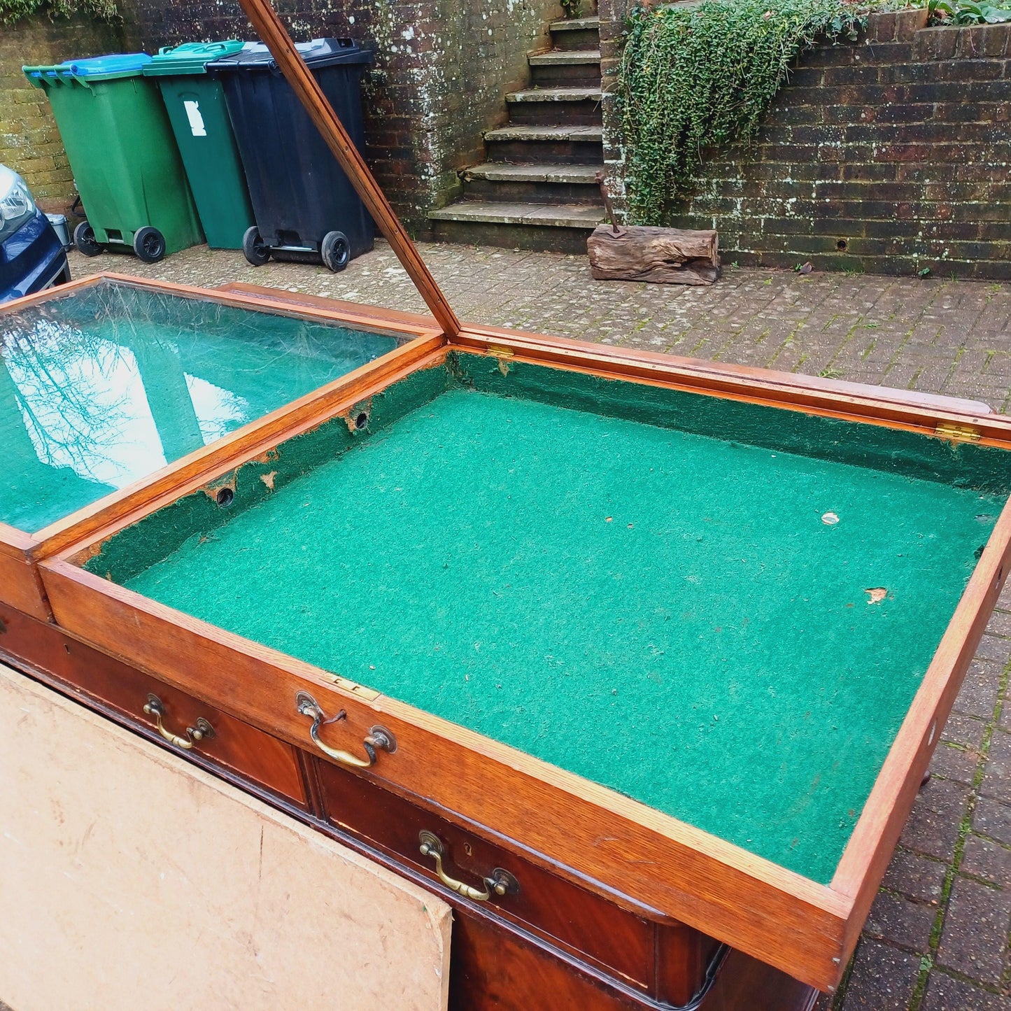 Pair of Huge Vintage Late Victorian Oak Glazed Display Cabinets FREE HAND Delivery