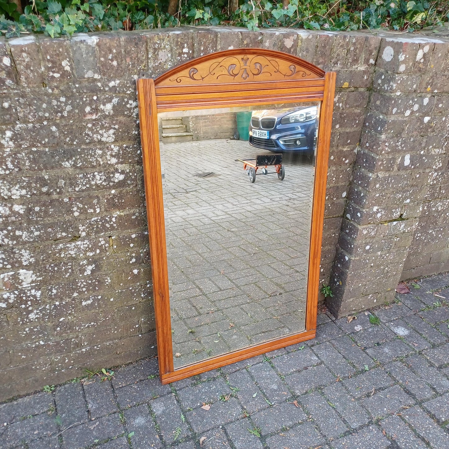 Huge Early 20th Century Large Over Mantel or Wall Mirror – Exceptional Craftsmanship, Elegant Design 118 x 69 cm FREE HAND Delivery