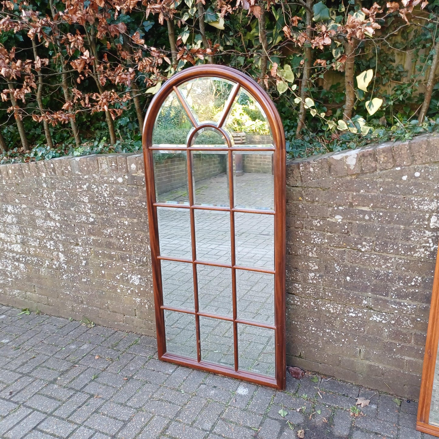 Huge Imposing Vintage Style Solid Mahogany Mirror – Bevelled Glass, Exceptional Quality 169 x 81 cm FREE HAND Delivery 16 Bevel Glass Panels