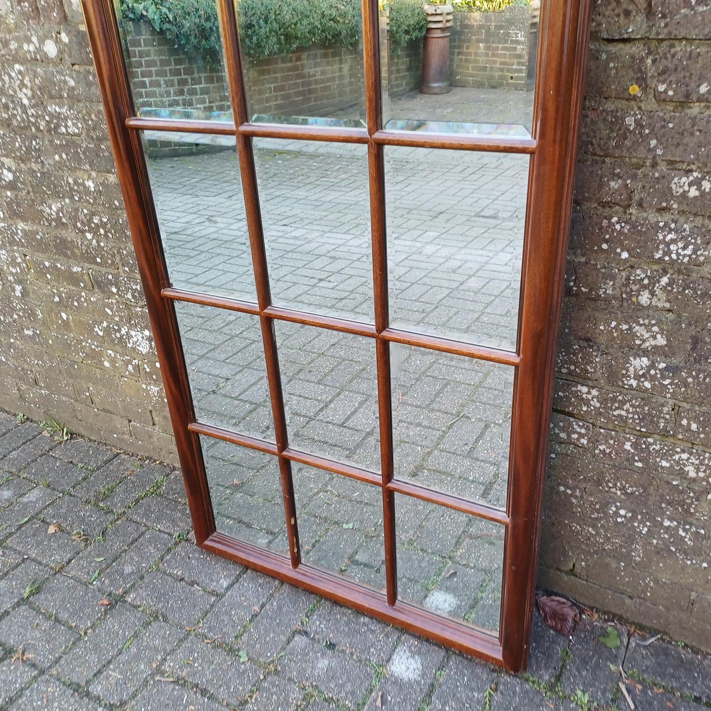 Huge Imposing Vintage Style Solid Mahogany Mirror – Bevelled Glass, Exceptional Quality 169 x 81 cm FREE HAND Delivery 16 Bevel Glass Panels