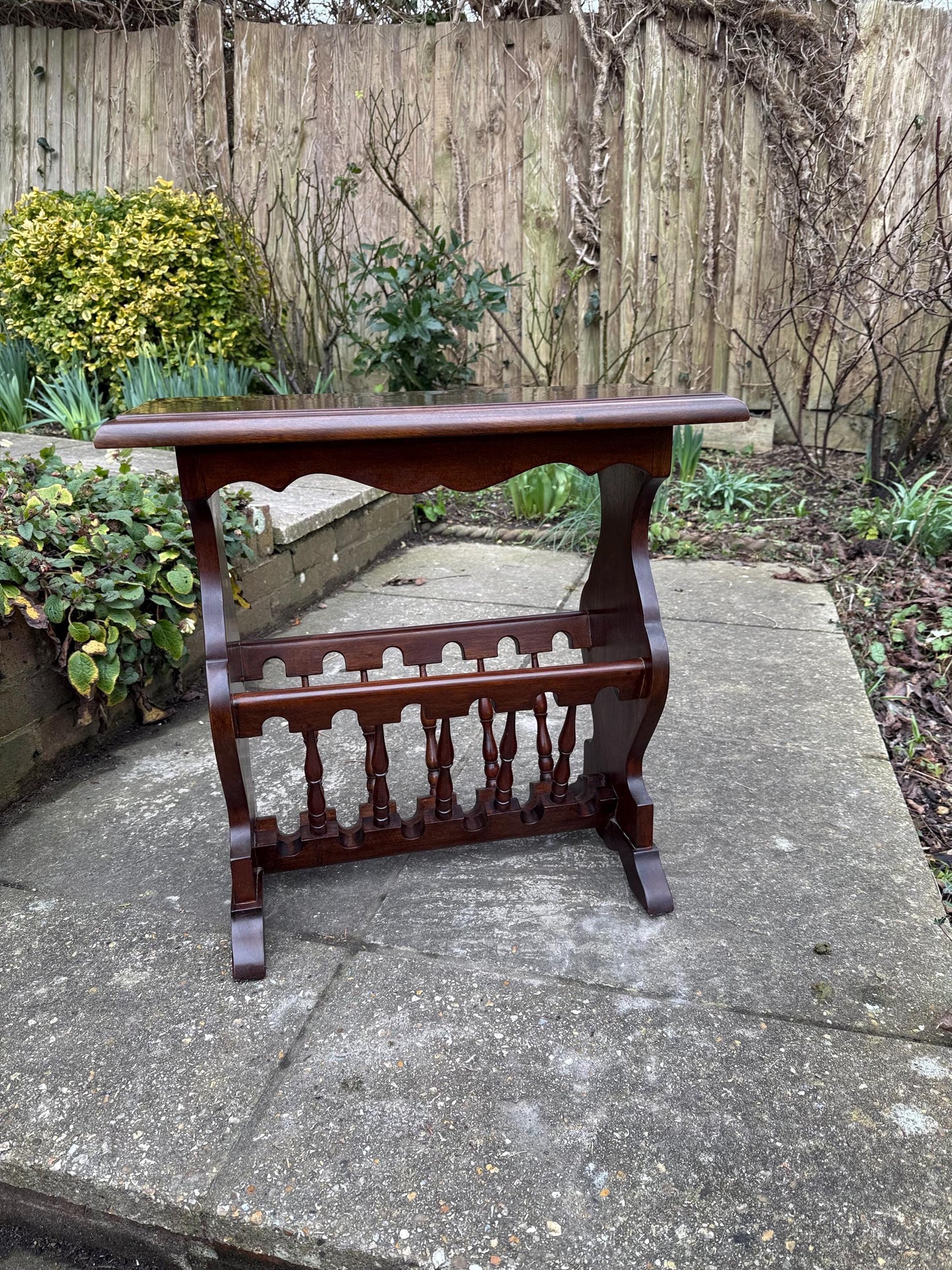 Classic 1980s Vintage Magazine Rack and End Table - vintage basket, vintage storage, vintage rack, coffee table, vintage rack 2